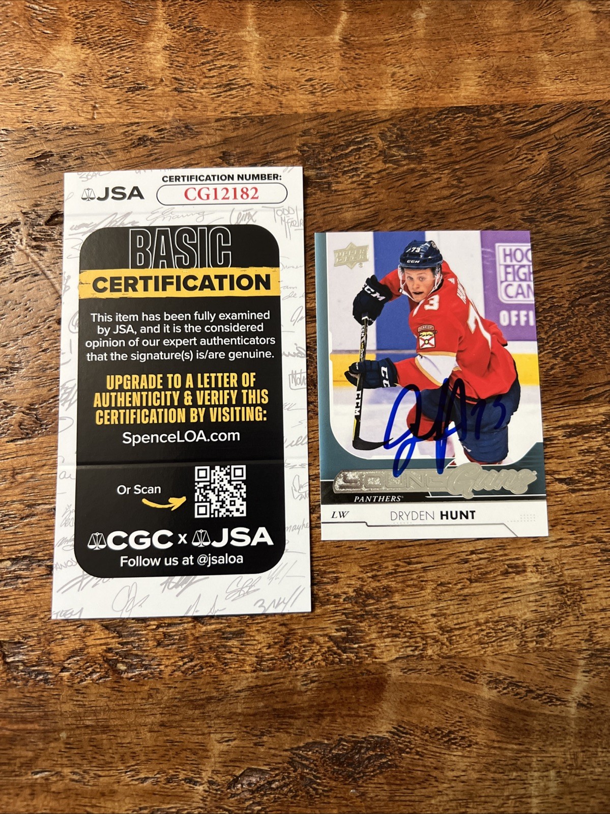 Dryden Hunt IP Signed Upper Deck Young Guns Card JSA Coa Panthers Autographed