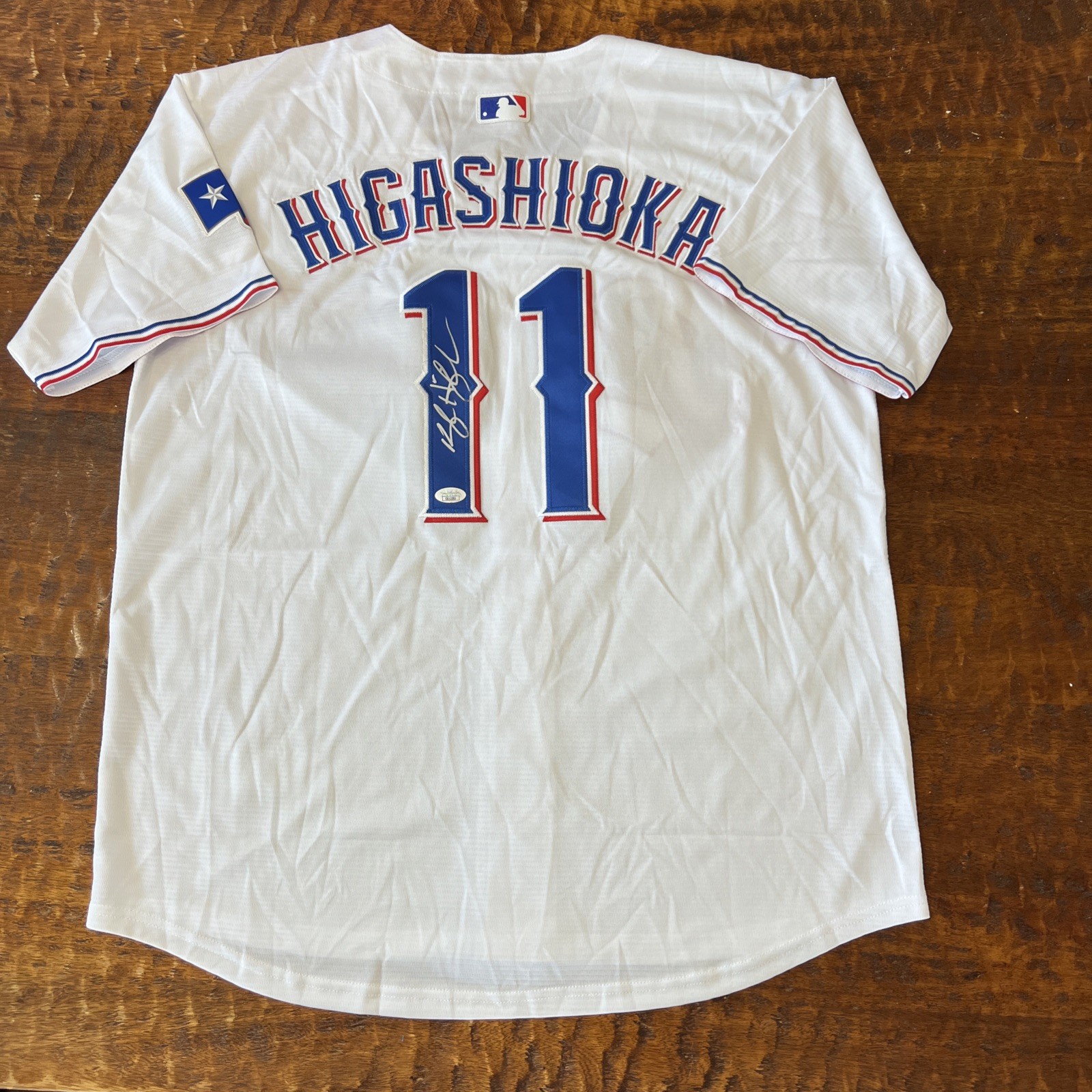 Kyle Higashioka Signed Texas Rangers Jersey JSA Coa Autographed
