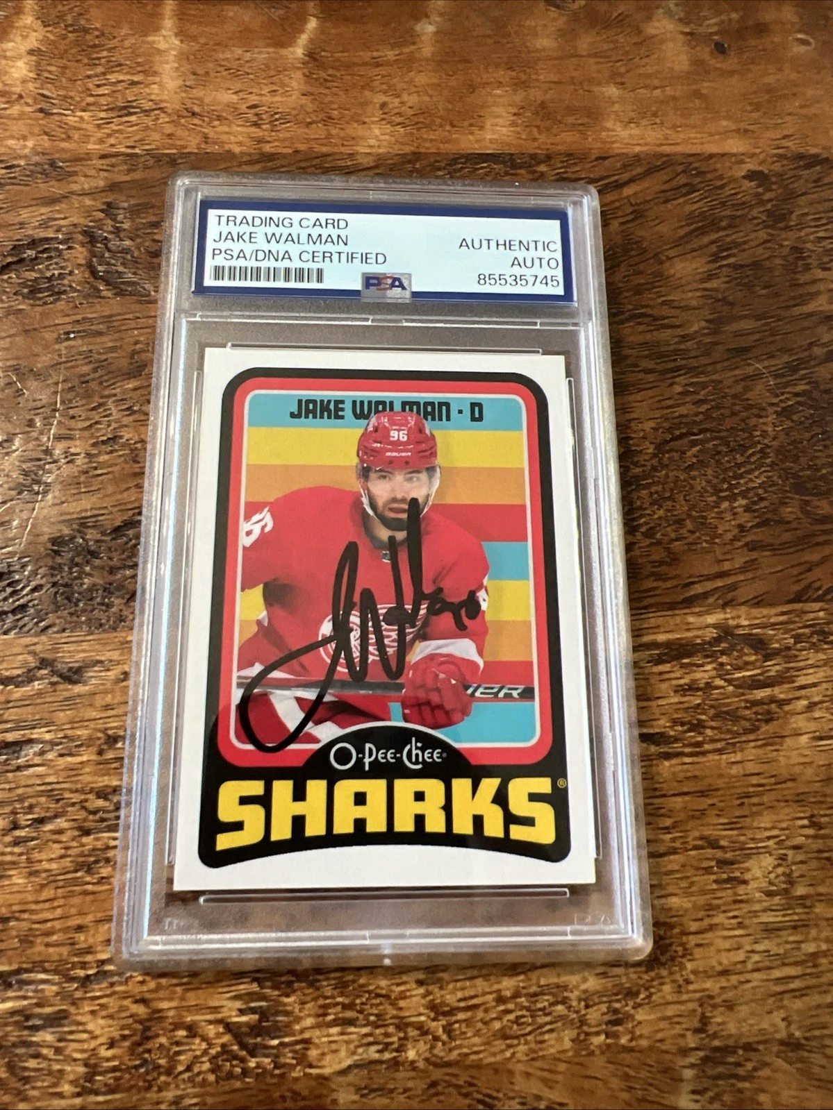 Jake Walman IP Signed O Pee Chee Card PSA DNA Coa Slab Red Wings Autographed