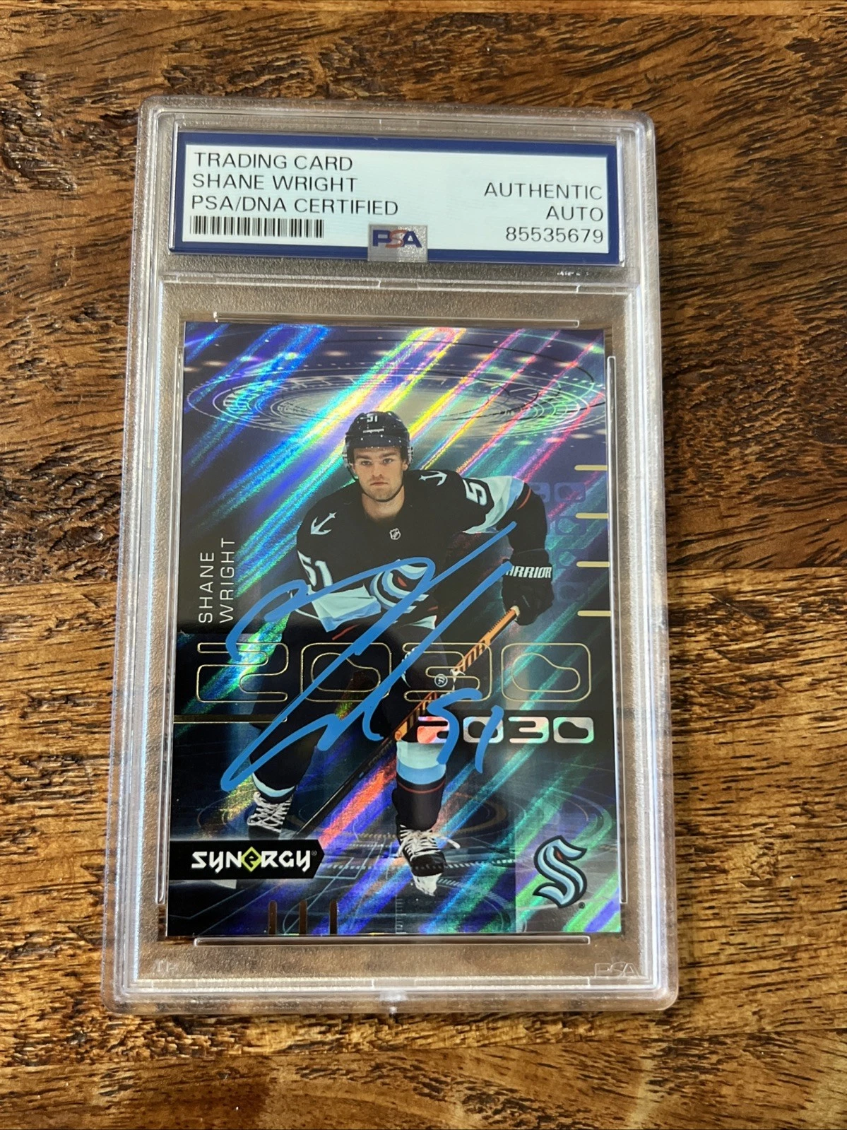 Shane Wright IP Signed Upper Deck Synergy Card Psa Dna Slab Kraken Autographed