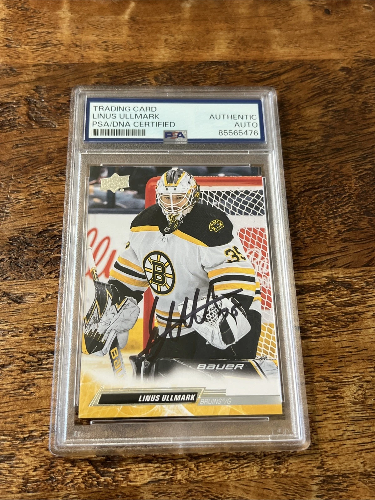 Linus Ullmark IP Signed Upper Deck Card PSA DNA Coa Slab Bruins Autographed