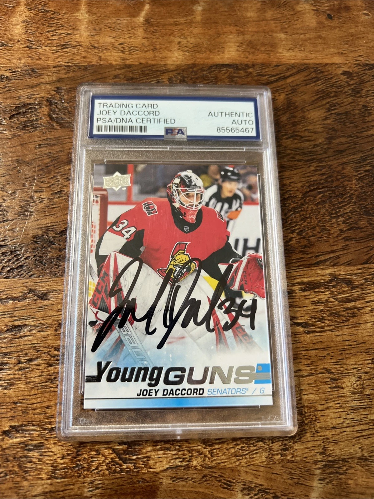 Joey Daccord IP Signed UD Young Guns Card PSA DNA Coa Slab Autographed Kraken