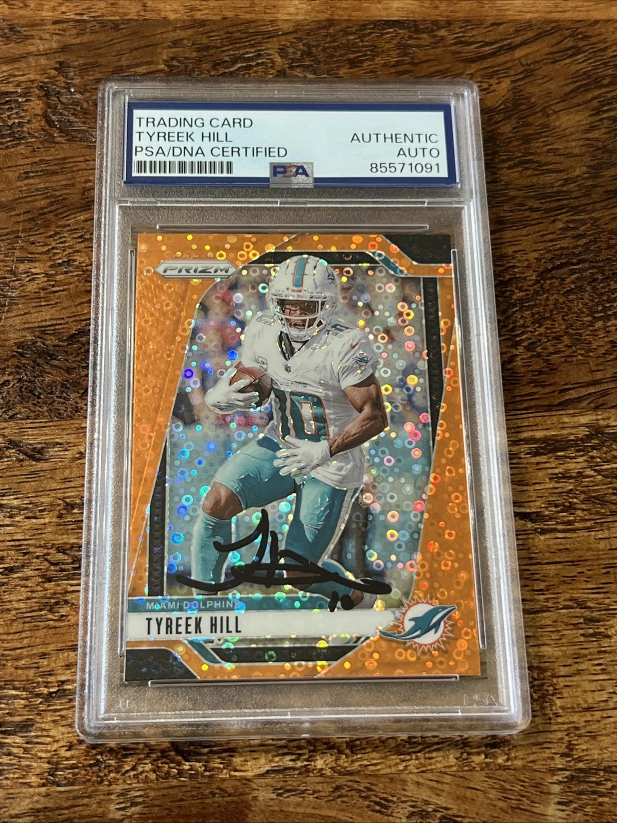 Tyreek Hill IP Signed Panini Prizm Card PSA DNA Coa Slab Dolphins Autographed