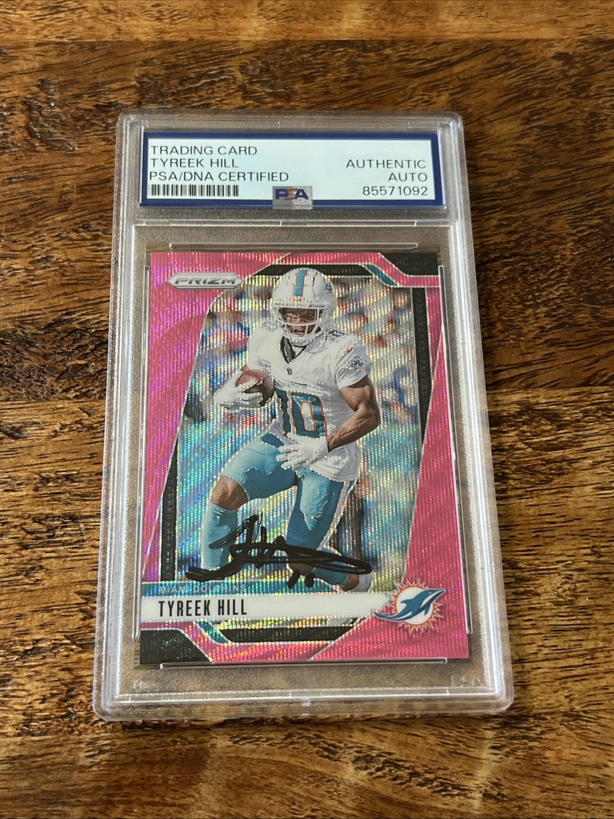 Tyreek Hill IP Signed Panini Prizm Card PSA DNA Coa Slab Dolphins Autographed