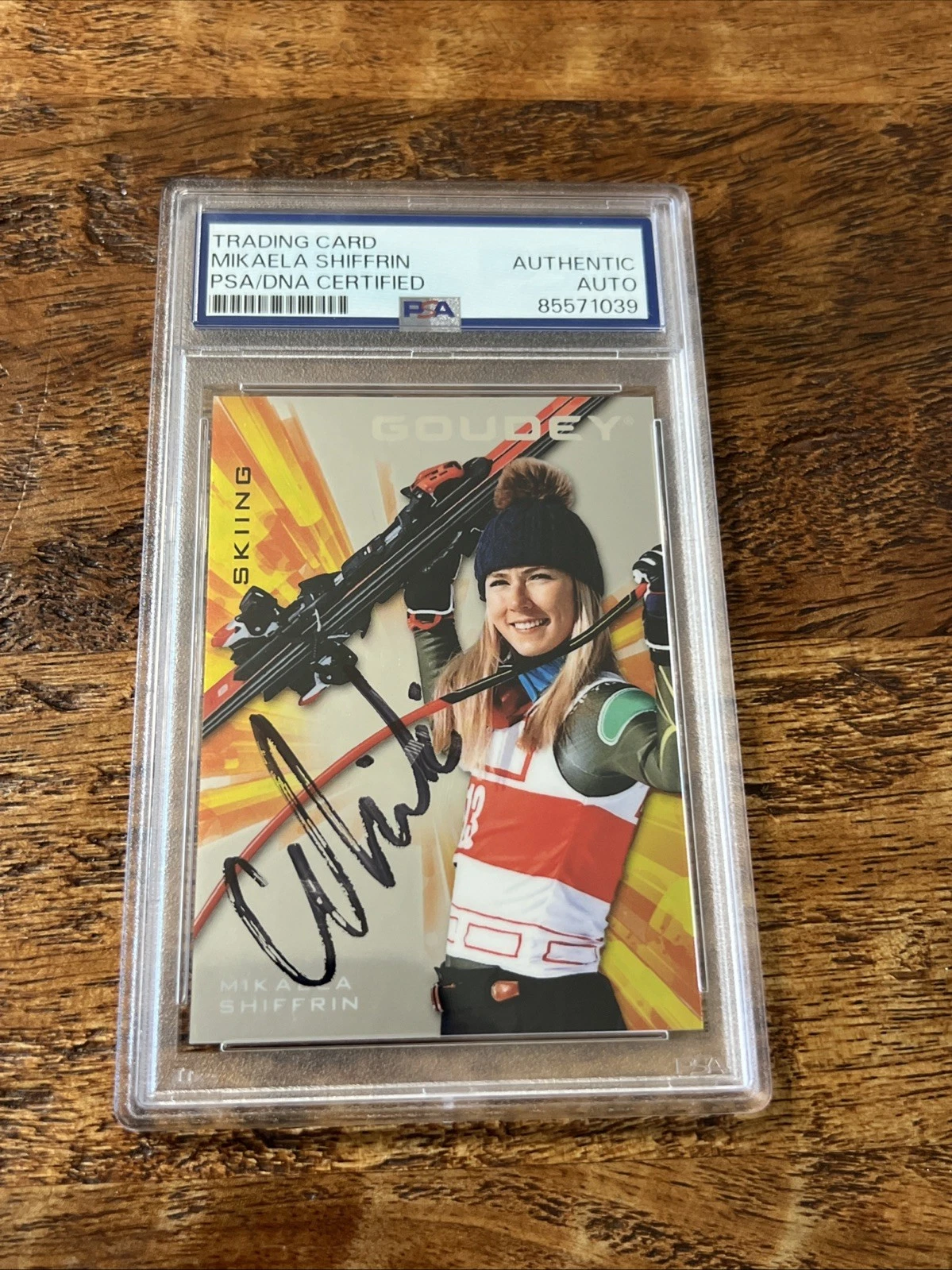 Mikaela Shiffrin IP Signed Goudey Card Psa Dna Coa Slab Autographed Skiing