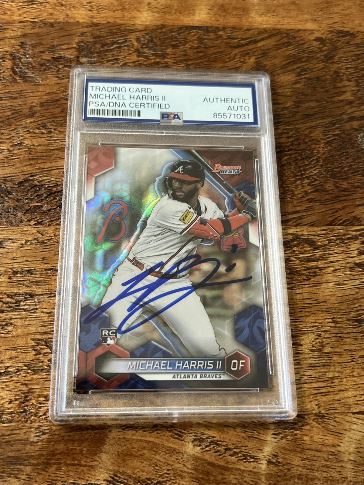 Michael Harris II IP Signed Bowmans Best RC Card Psa Dna Slab Autographed Braves