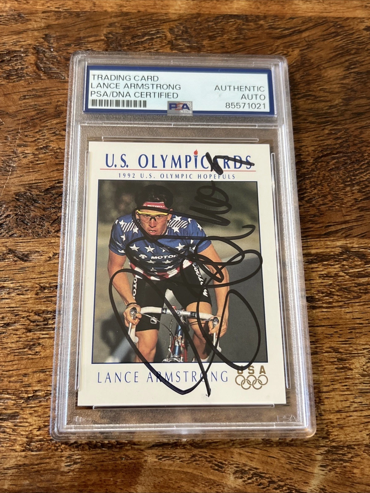 Lance Armstrong IP Signed Impel Rookie Card Psa Dna Coa Slab Autographed