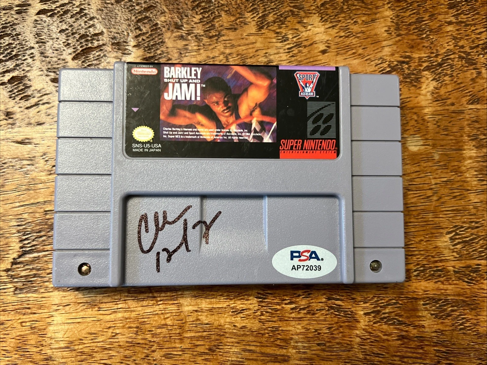 Charles Barkley Signed Shut Up And Jam Super Nintendo Video Game PSA DNA Suns