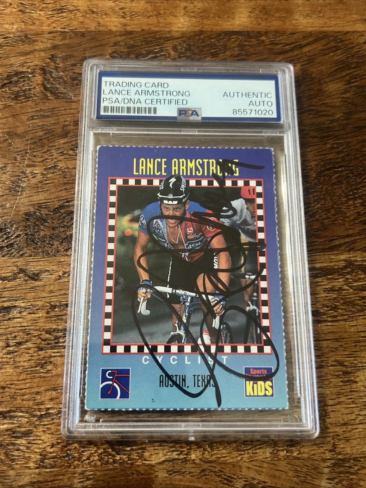 Lance Armstrong IP Signed Sports Illustrated Card Psa Dna Coa Slab Autographed