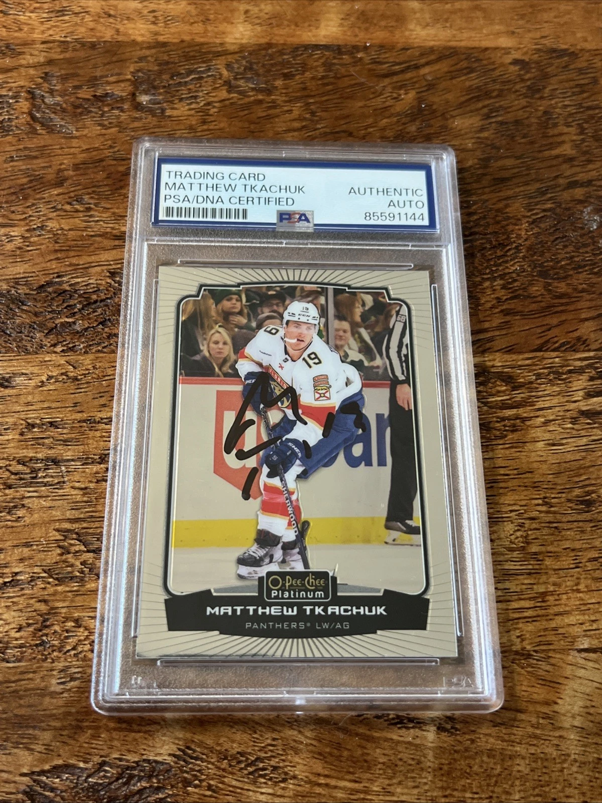 Matthew Tkachuk IP Signed OPC Platinum Card PSA DNA Slab Panthers Autographed