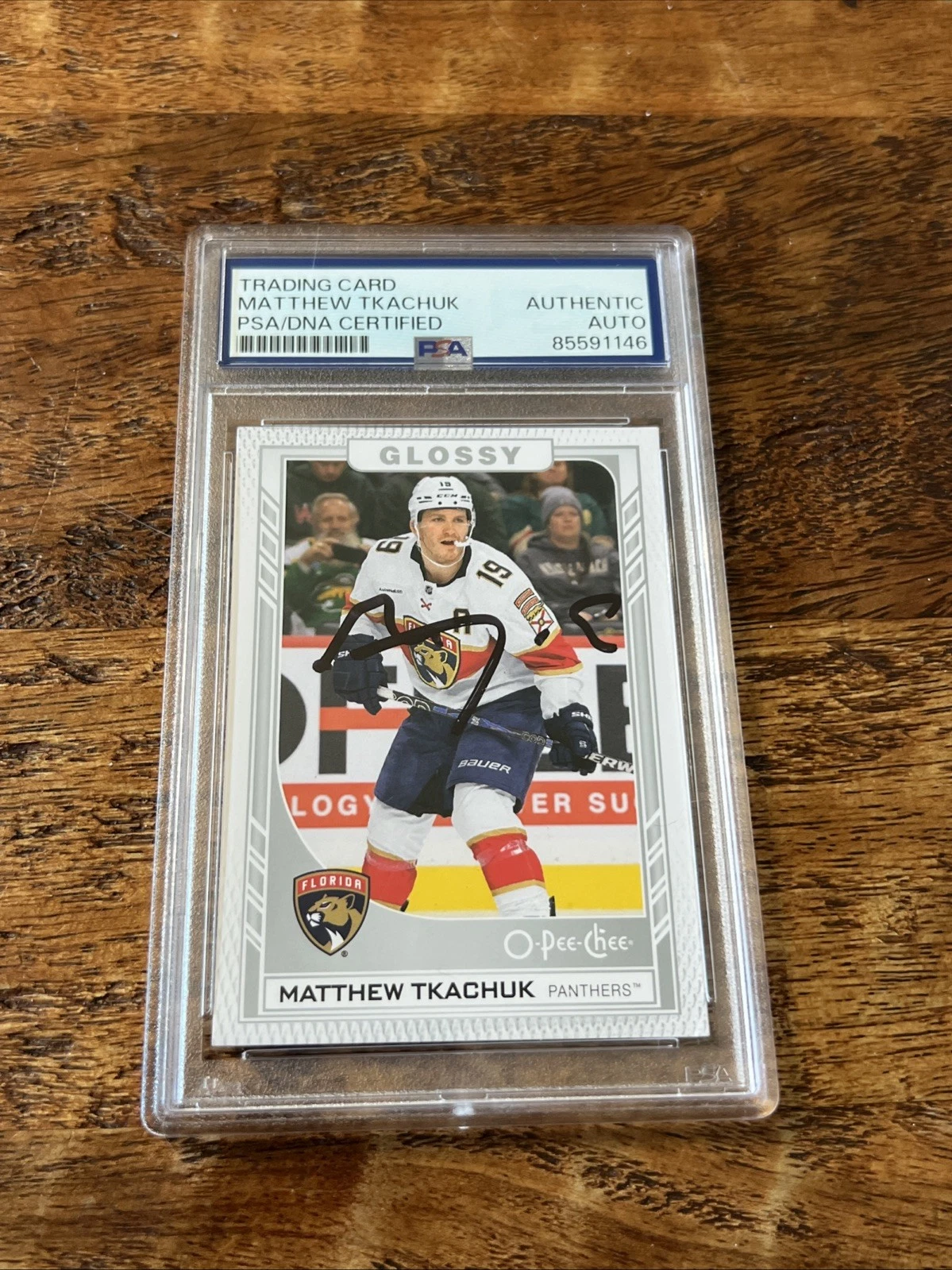 Matthew Tkachuk IP Signed OPC Glossy Card PSA DNA Slab Panthers Autographed