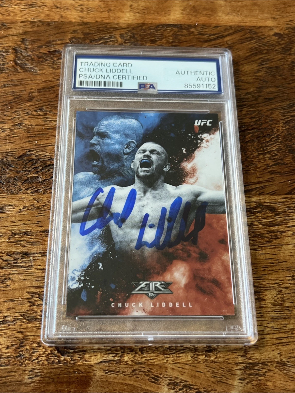 Chuck Liddell IP Signed Topps Fire Card Psa Dna Coa Slab Autographed UFC