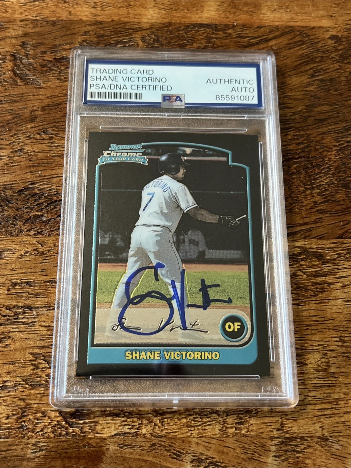 Shane Victorino IP Signed 1st Bowman Chrome Card Psa Dna Coa Slab Autographed