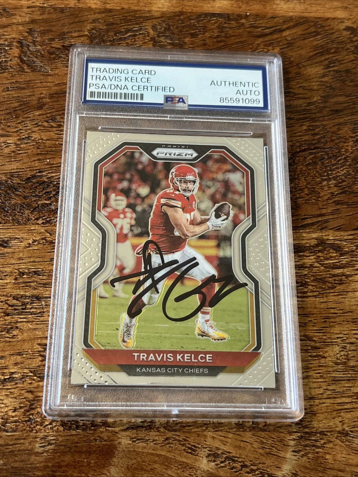 Travis Kelce IP Signed Prizm Card PSA DNA Coa Slab Chiefs Autographed