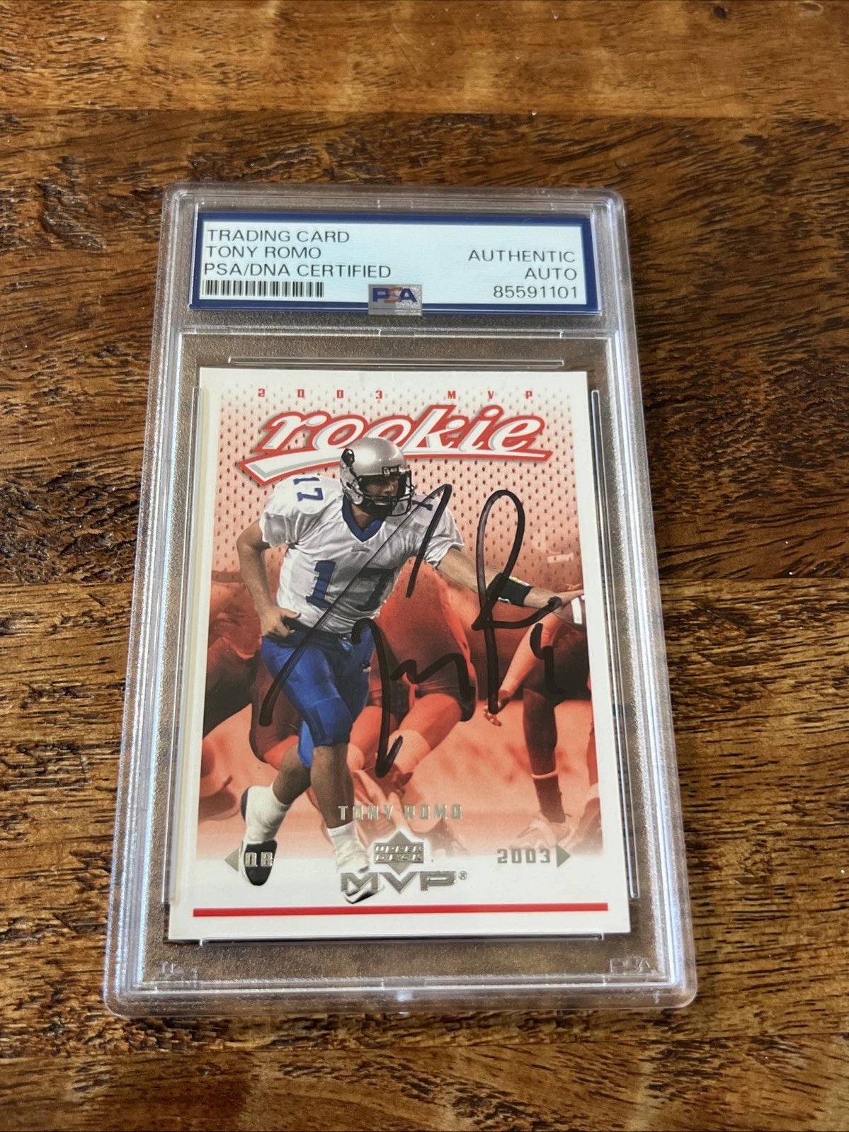Tony Romo IP Signed Upper Deck MVP RC Card PSA DNA Slab Autographed Cowboys