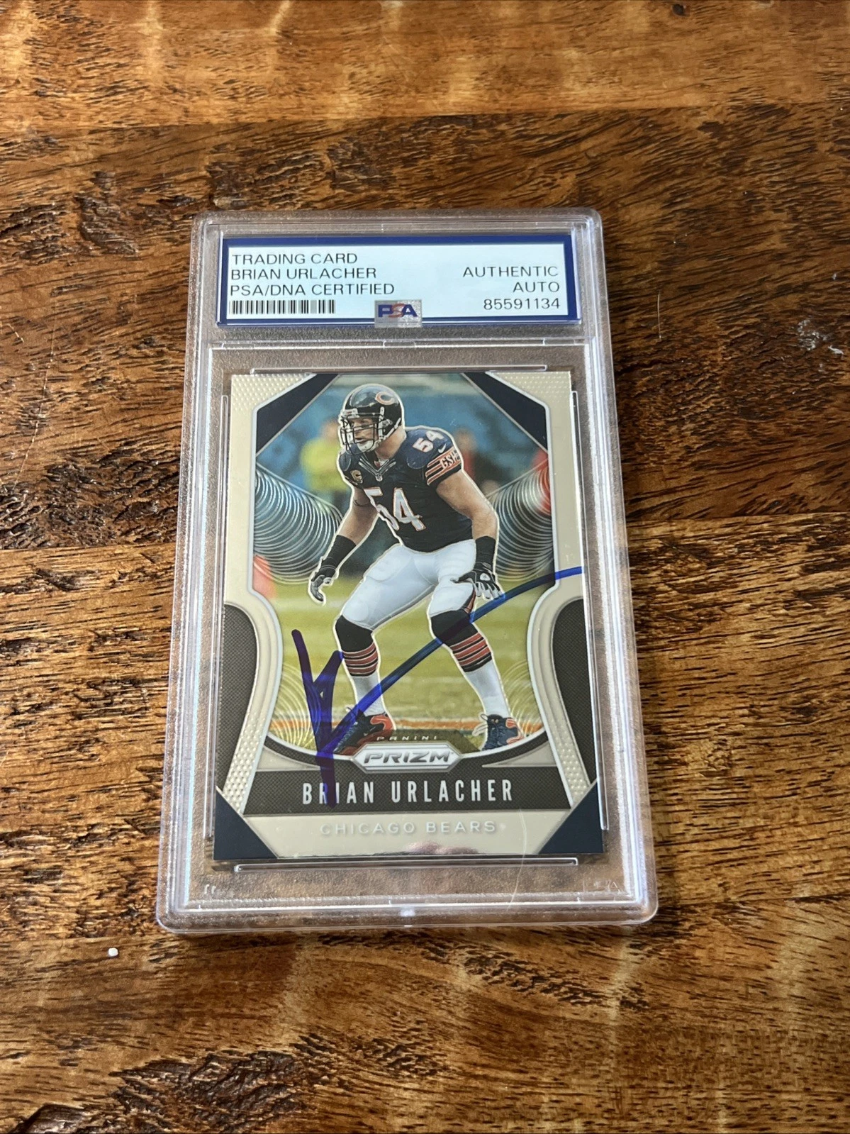 Brian Urlacher IP Signed Prizm Card PSA DNA Coa Slab Bears Autographed
