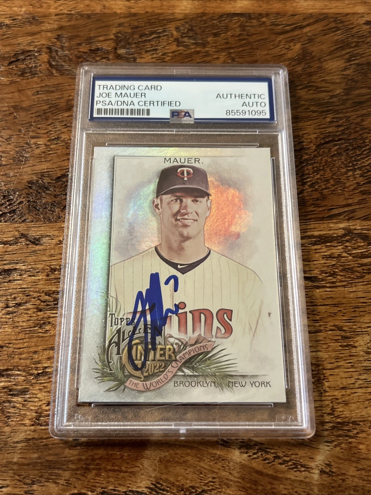 Joe Mauer IP Signed Allen & Ginter Card Psa Dna Coa Slab Autographed Twins