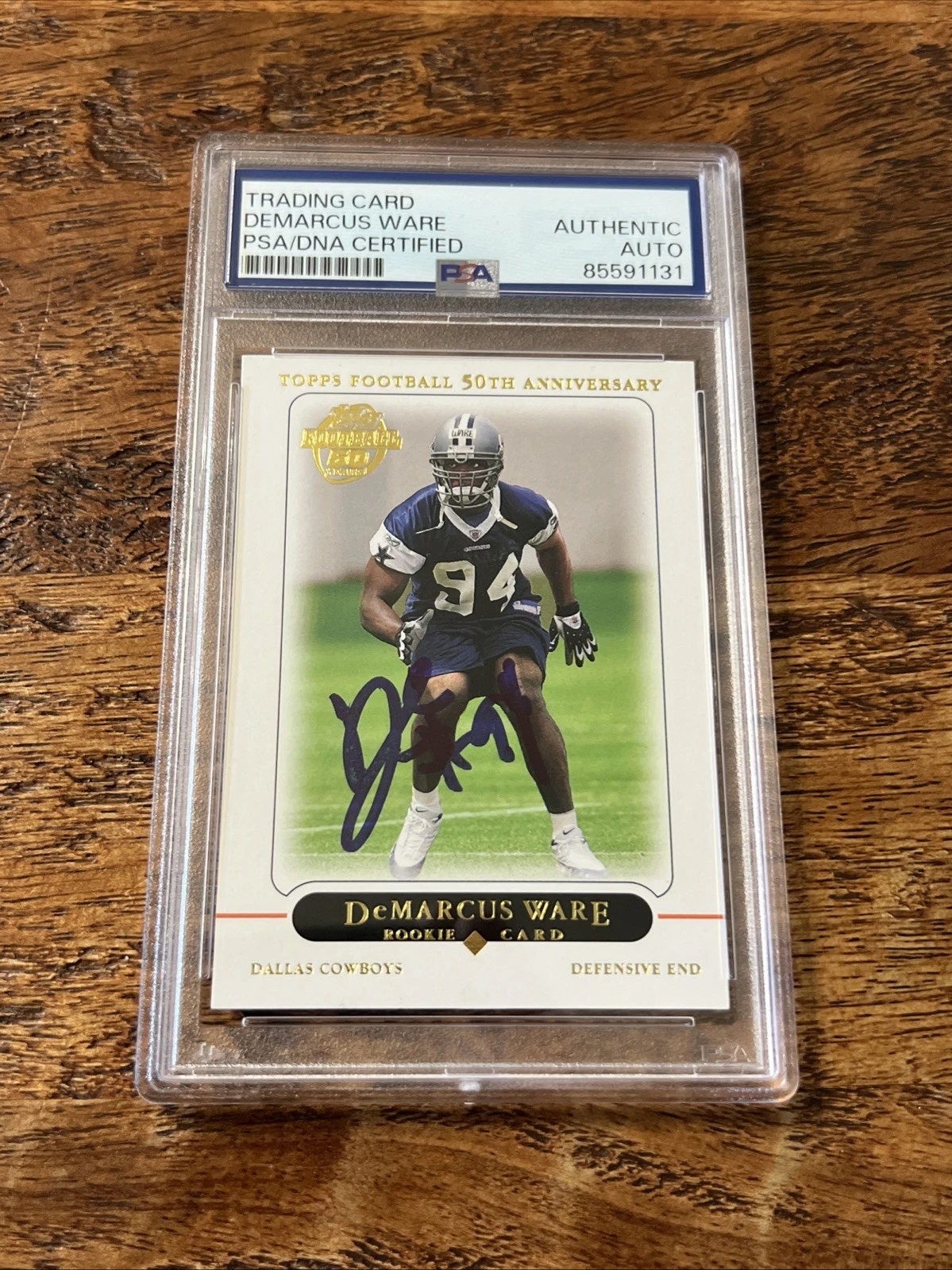 DeMarcus Ware IP Signed Topps RC Card PSA DNA Coa Slab Cowboys Autographed