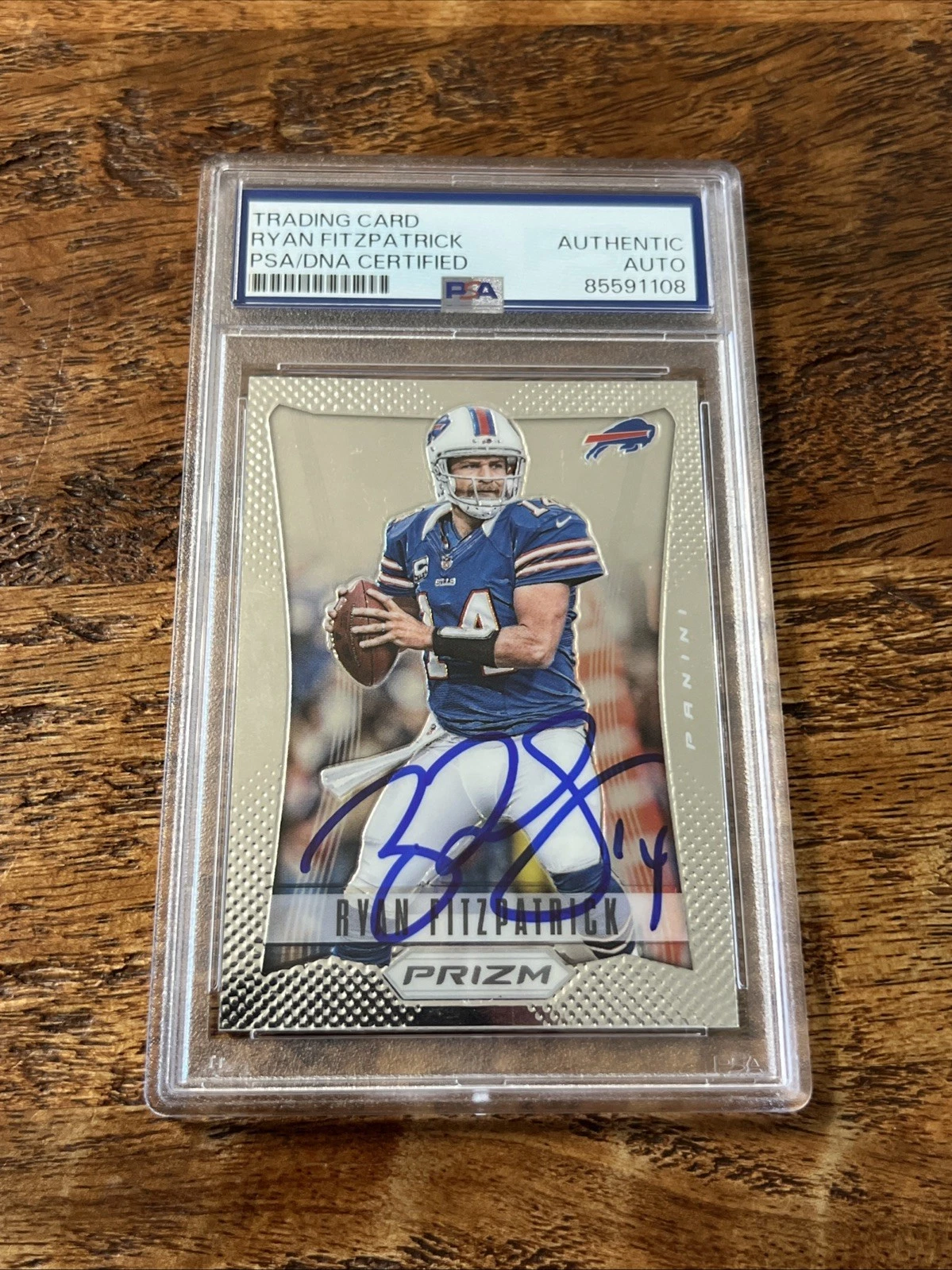 Ryan Fitzpatrick IP Signed Prizm Card PSA DNA Coa Slab Bills Autographed