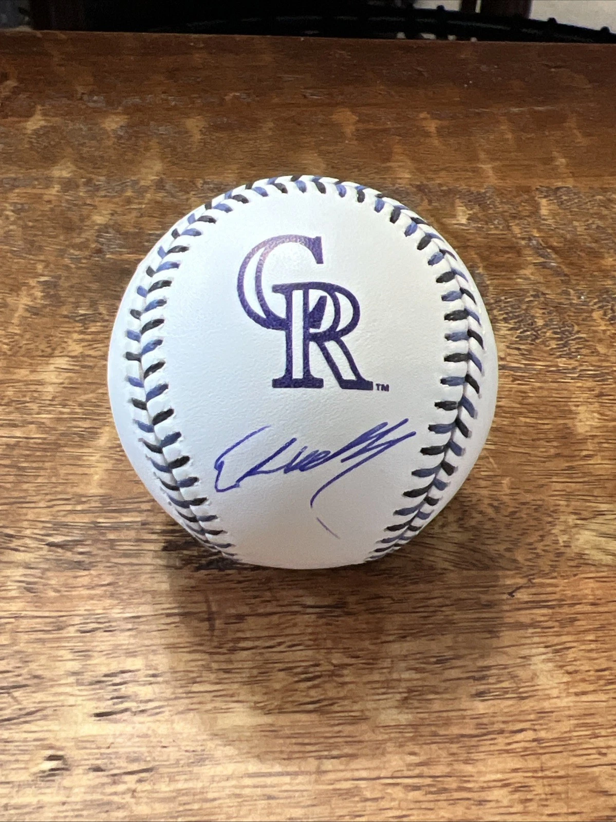 Ethan Holliday Signed Colorado Rockies Logo Baseball JSA Coa Autographed
