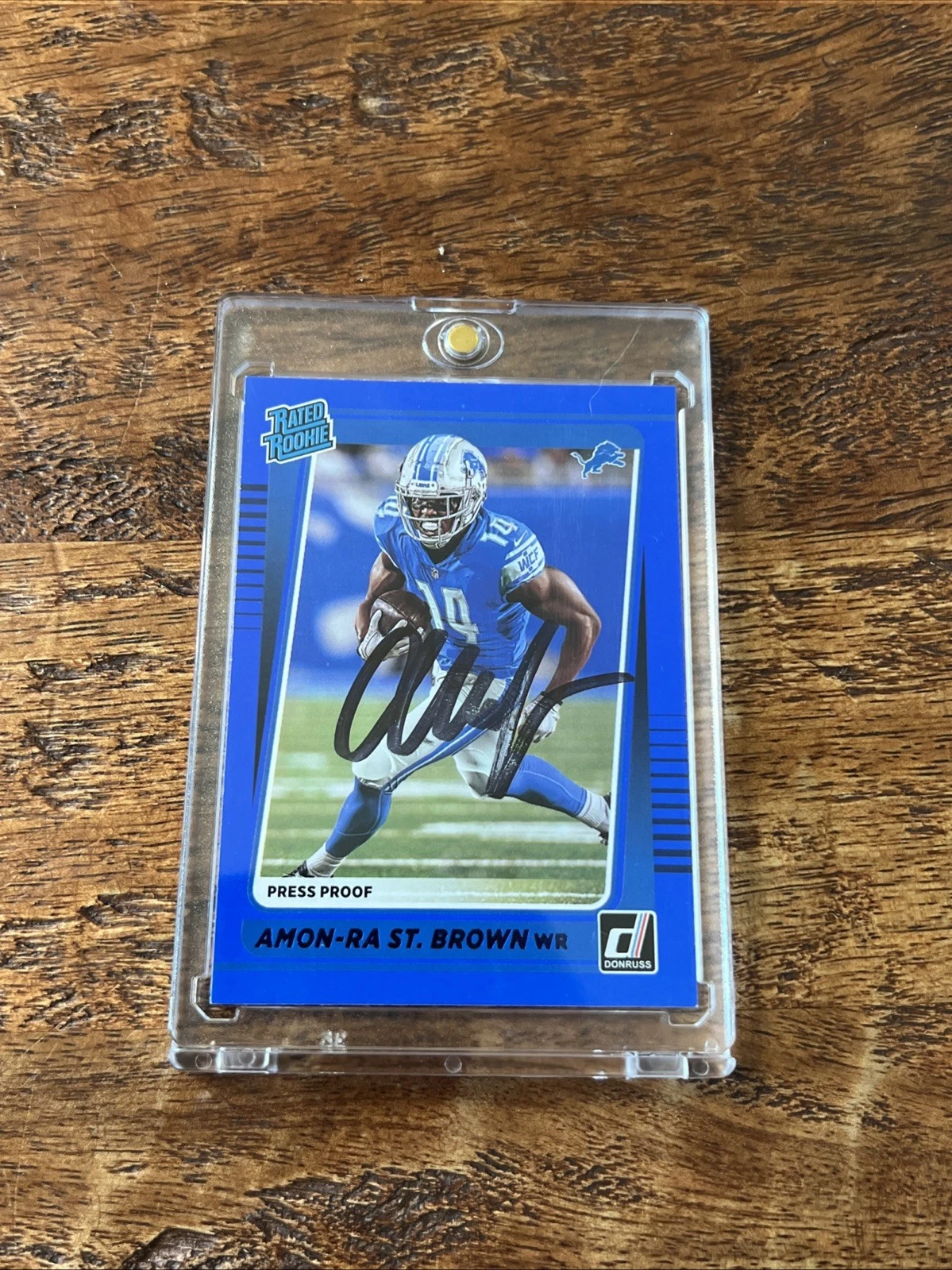 Amon-Ra St. Brown IP Signed Donruss Rookie Card JSA Coa Lions Autographed