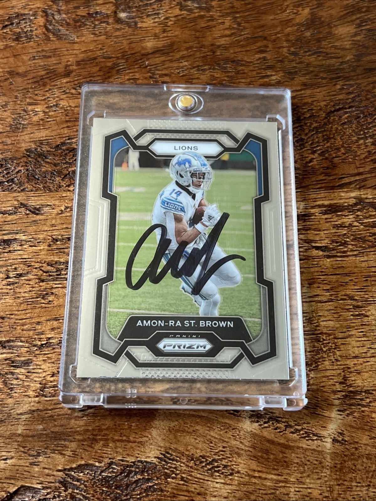 Amon-Ra St. Brown IP Signed Panini Prizm Card JSA Coa Lions Autographed