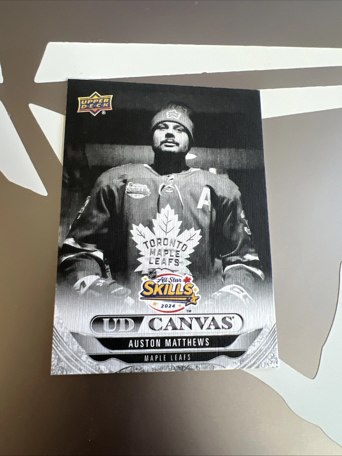 Auston Matthews 2024-25 Upper Deck Extended Canvas Skills Black and White c399