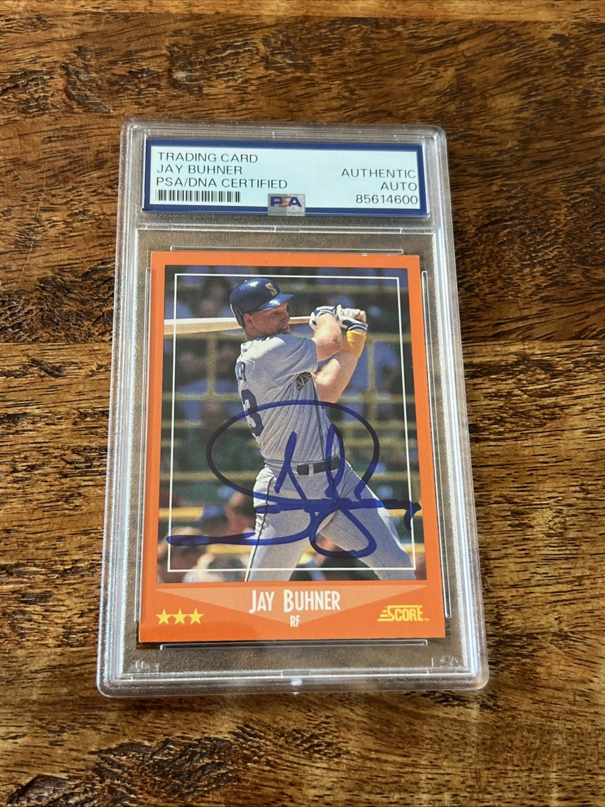 Jay Buhner IP Signed Score Rookie Card Psa Dna Coa Slab Autographed Mariners