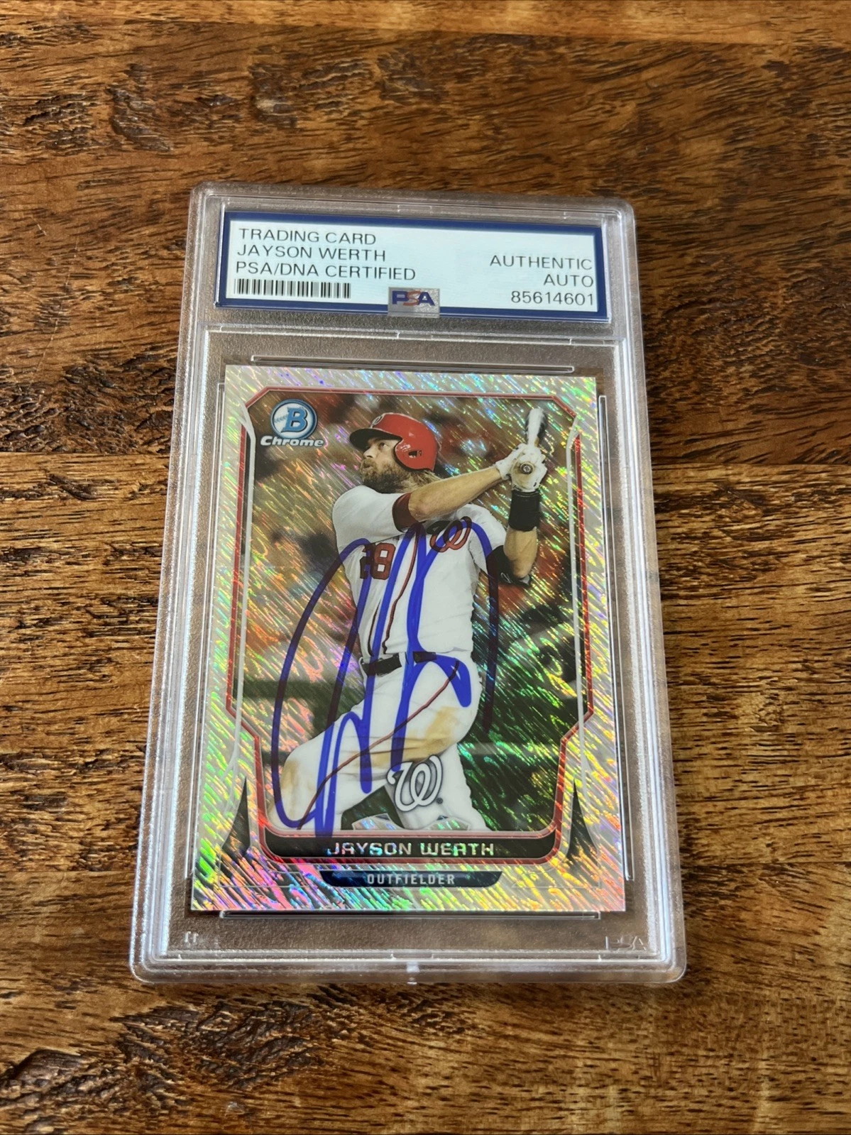 Jayson Werth IP Signed Bowman Chrome Card Psa Dna Slab Autographed Nationals