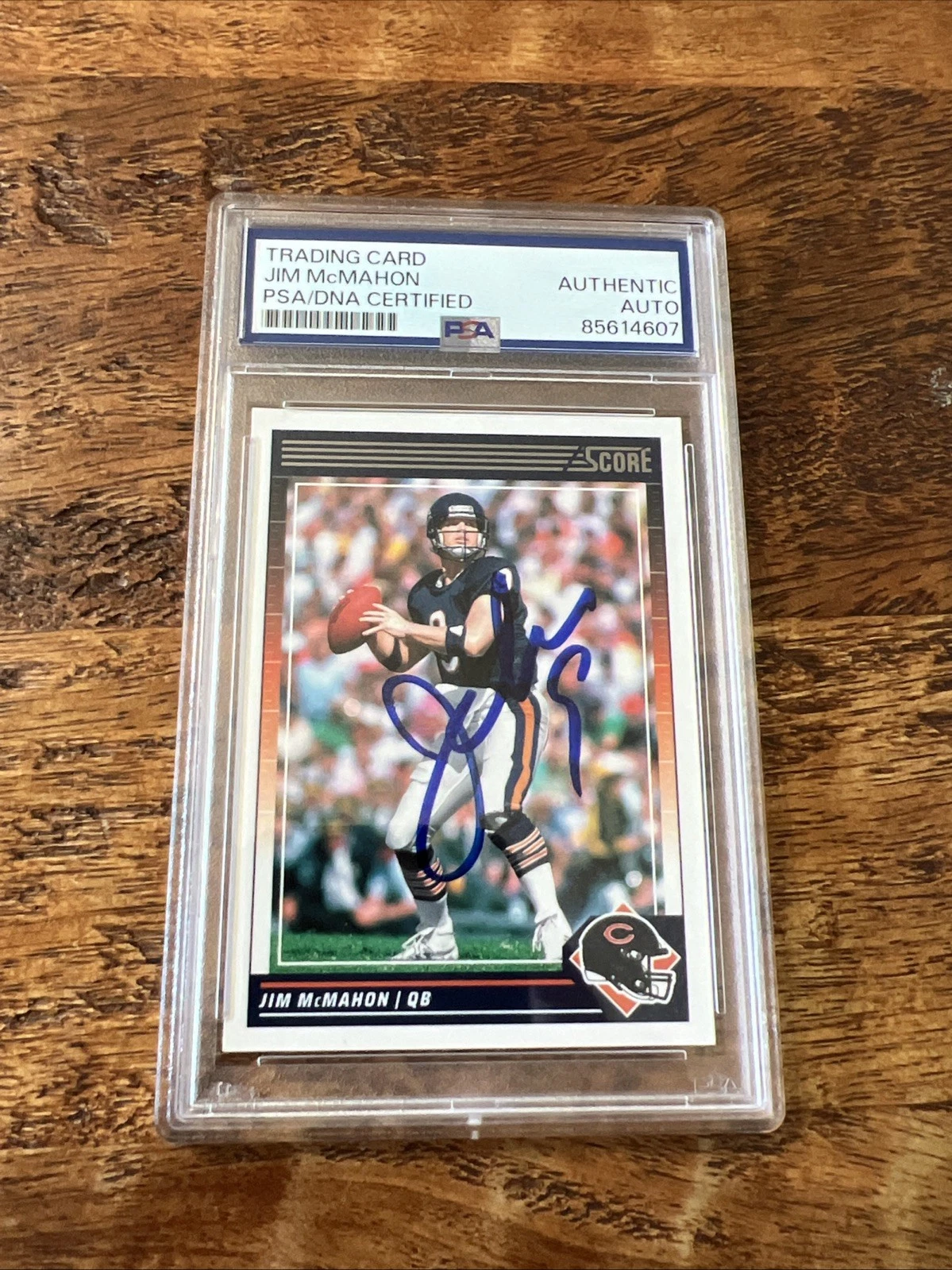 Jim McMahon IP Signed Panini Score Card PSA DNA Coa Slab Autographed Bears