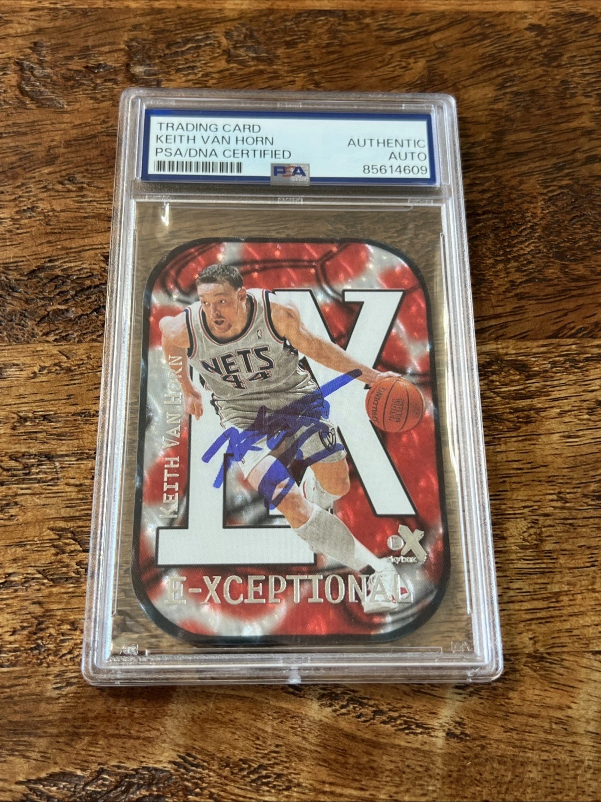 Keith Van Horn IP Signed Skybox EX E-Xceptional Card PSA DNA Coa Slab Nets Auto