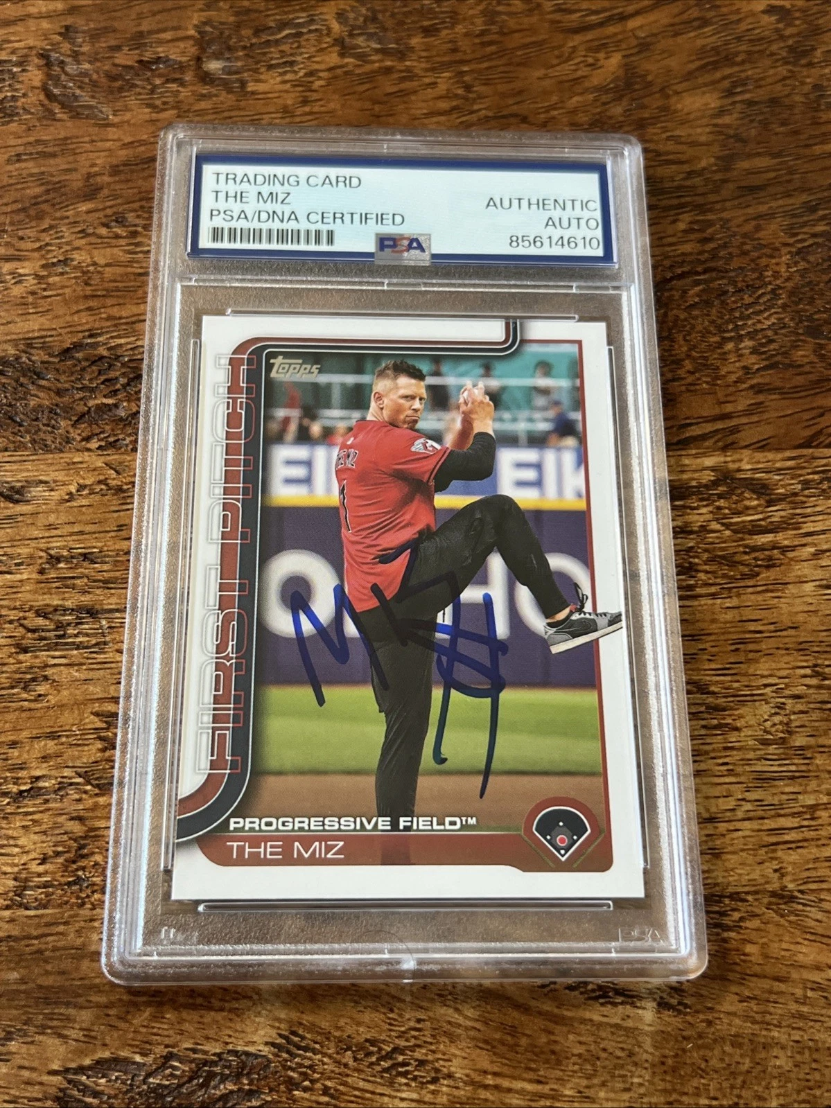 Mike The Miz Mizanin Signed Topps First Pitch Card Psa Dna Slab Autographed WWE