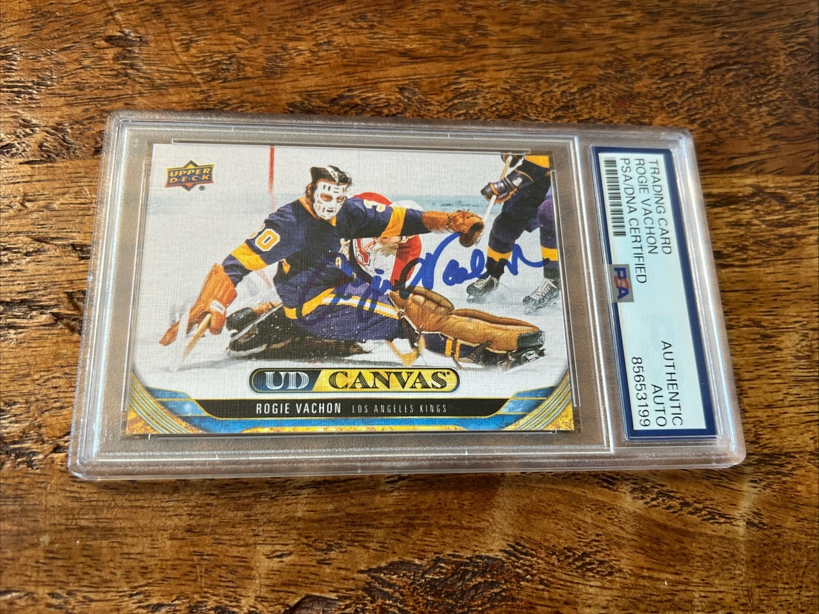 Rogie Vachon IP Signed UD Canvas Card PSA DNA Coa Slab Kings Autographed