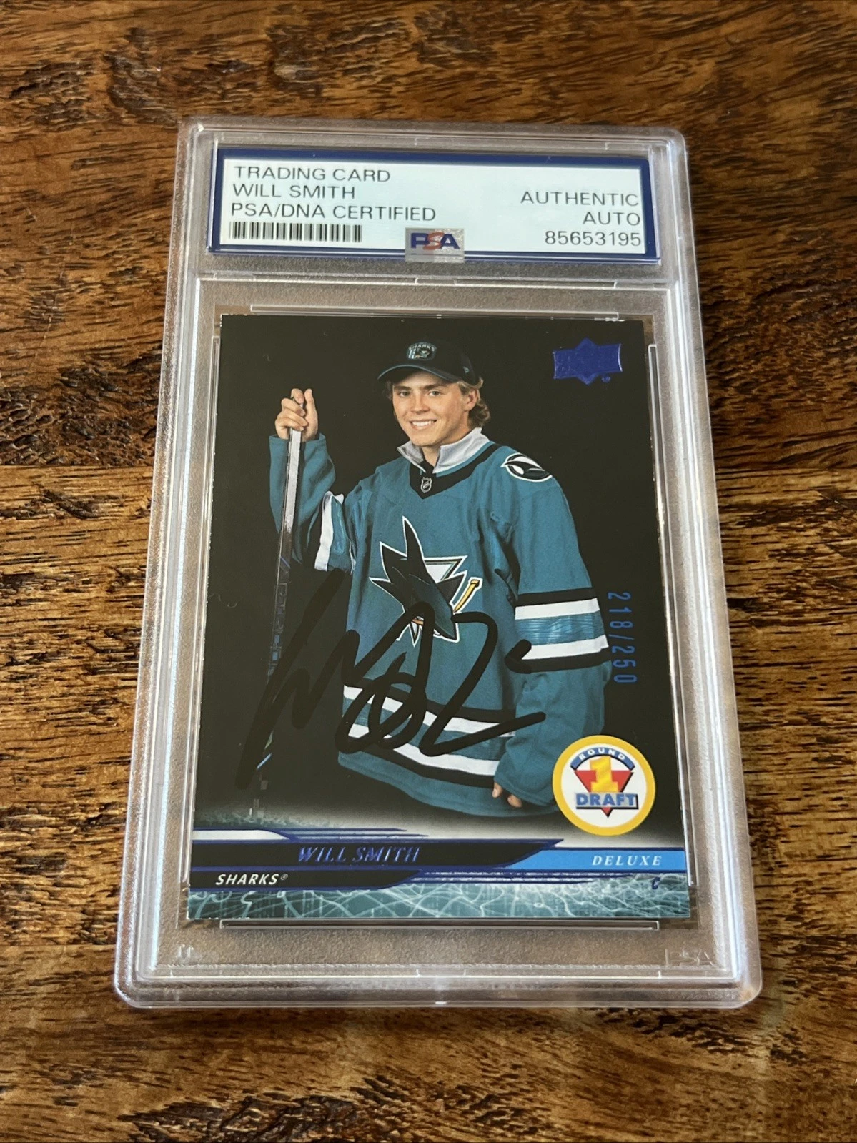 Will Smith IP Signed Upper Deck Deluxe RC Card PSA DNA Slab Sharks Autographed
