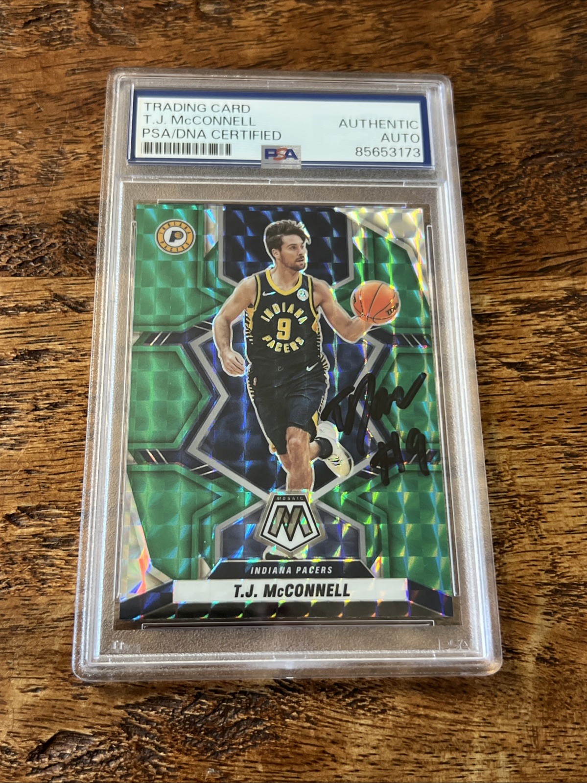 T. J. McConnell IP Signed Mosaic Card Psa Dna Coa Slab Autographed Pacers