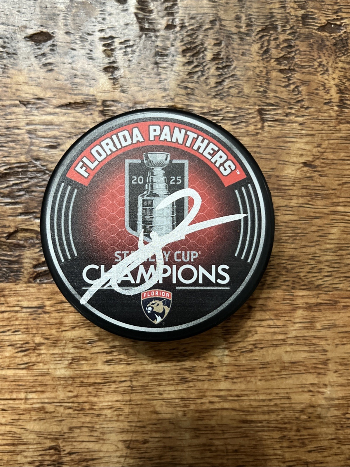 Tuomo Ruutu Signed 2025 Stanley Cup Champions Puck JSA Coa Panthers Autographed