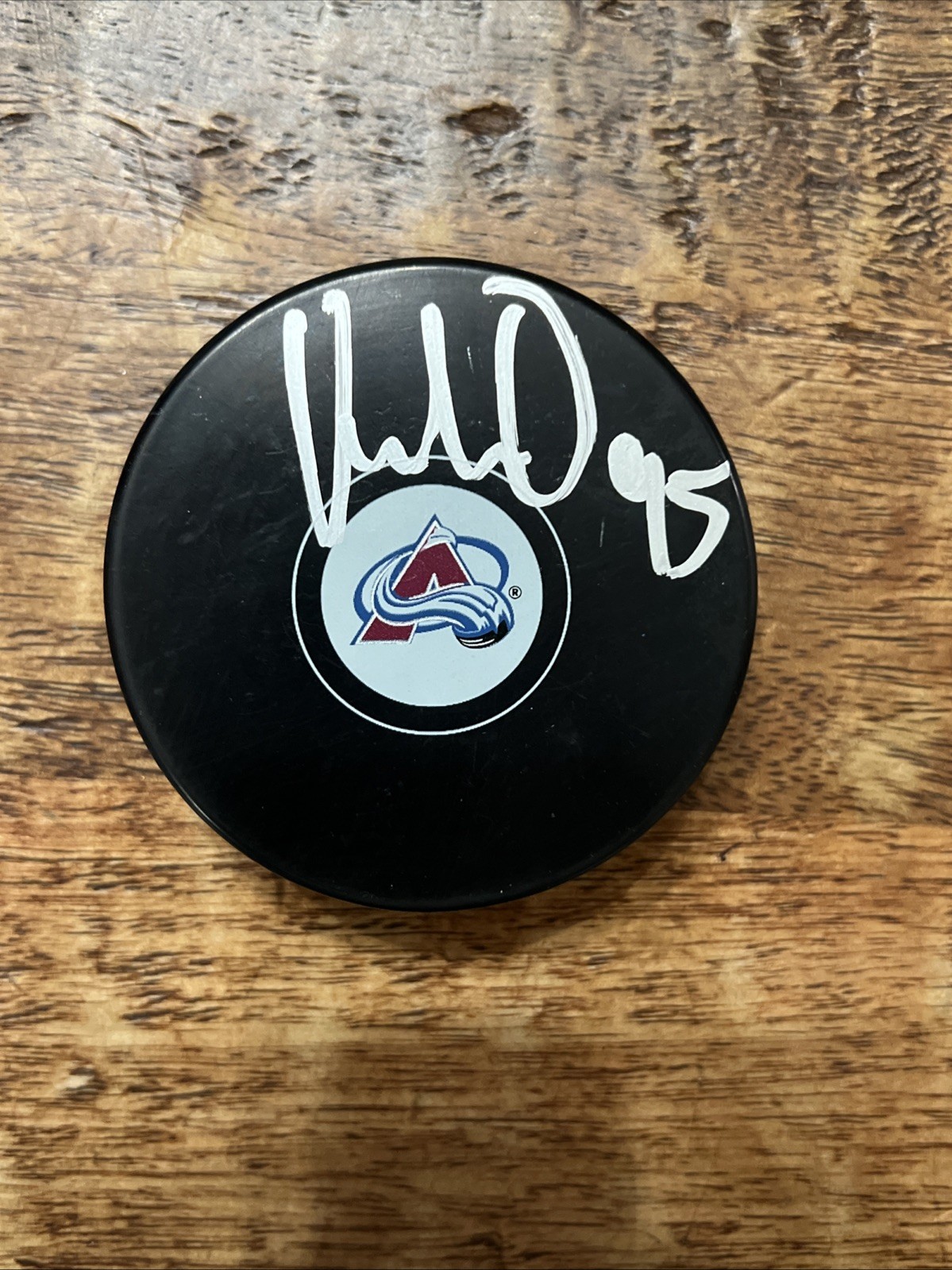 Victor Olofsson Signed Colorado Avalanche Puck JSA Coa Autographed