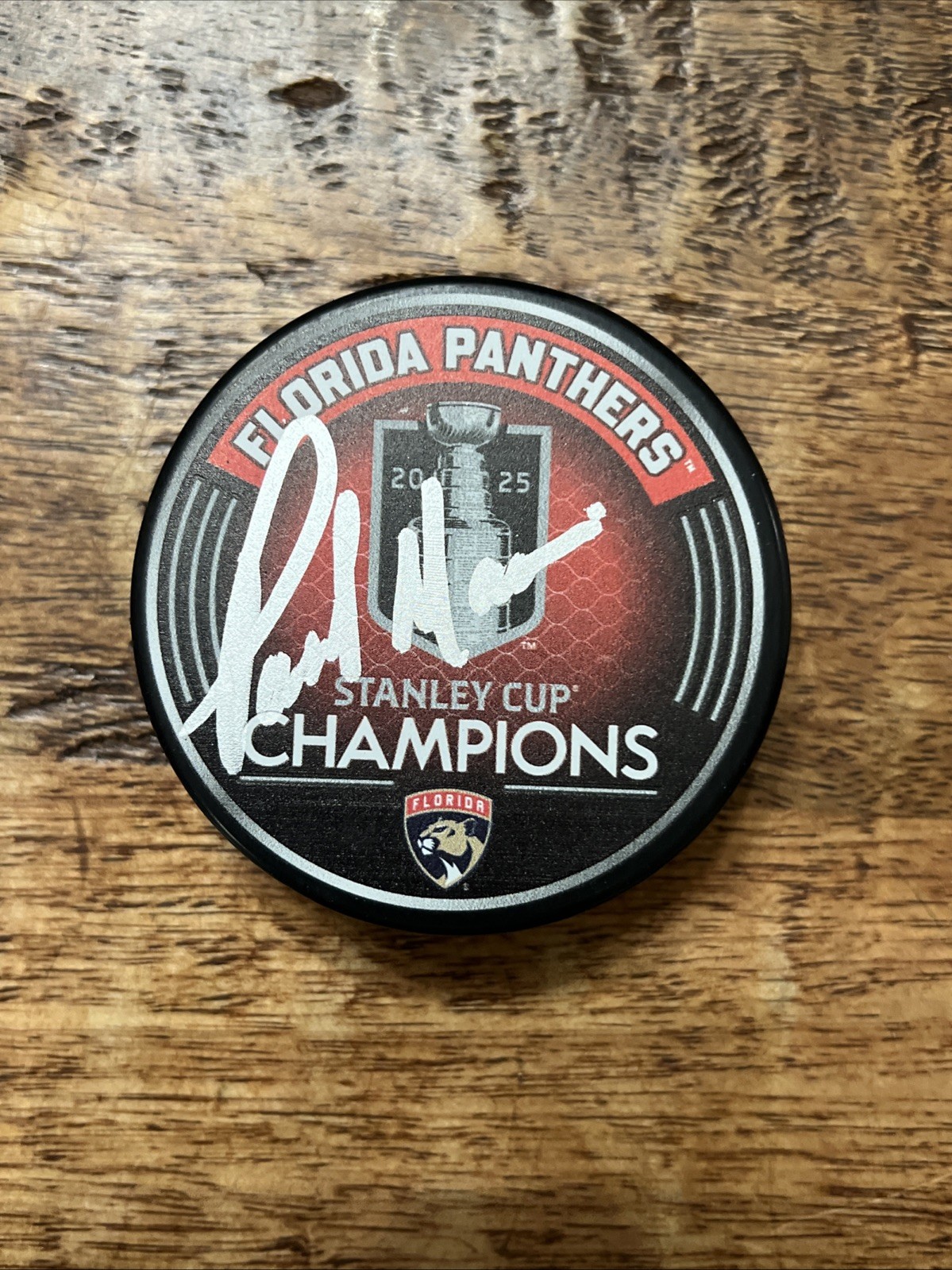 Paul Maurice Signed 2025 Stanley Cup Champions Puck JSA Coa Panthers Autographed