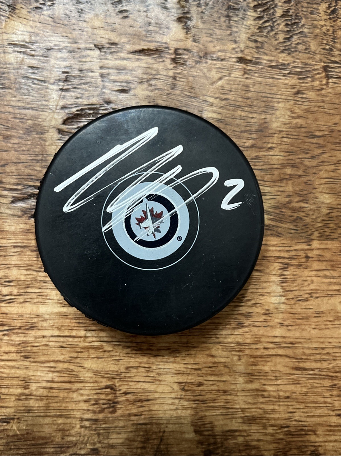 Dylan DeMelo Signed Winnipeg Jets Puck JSA Coa Autographed