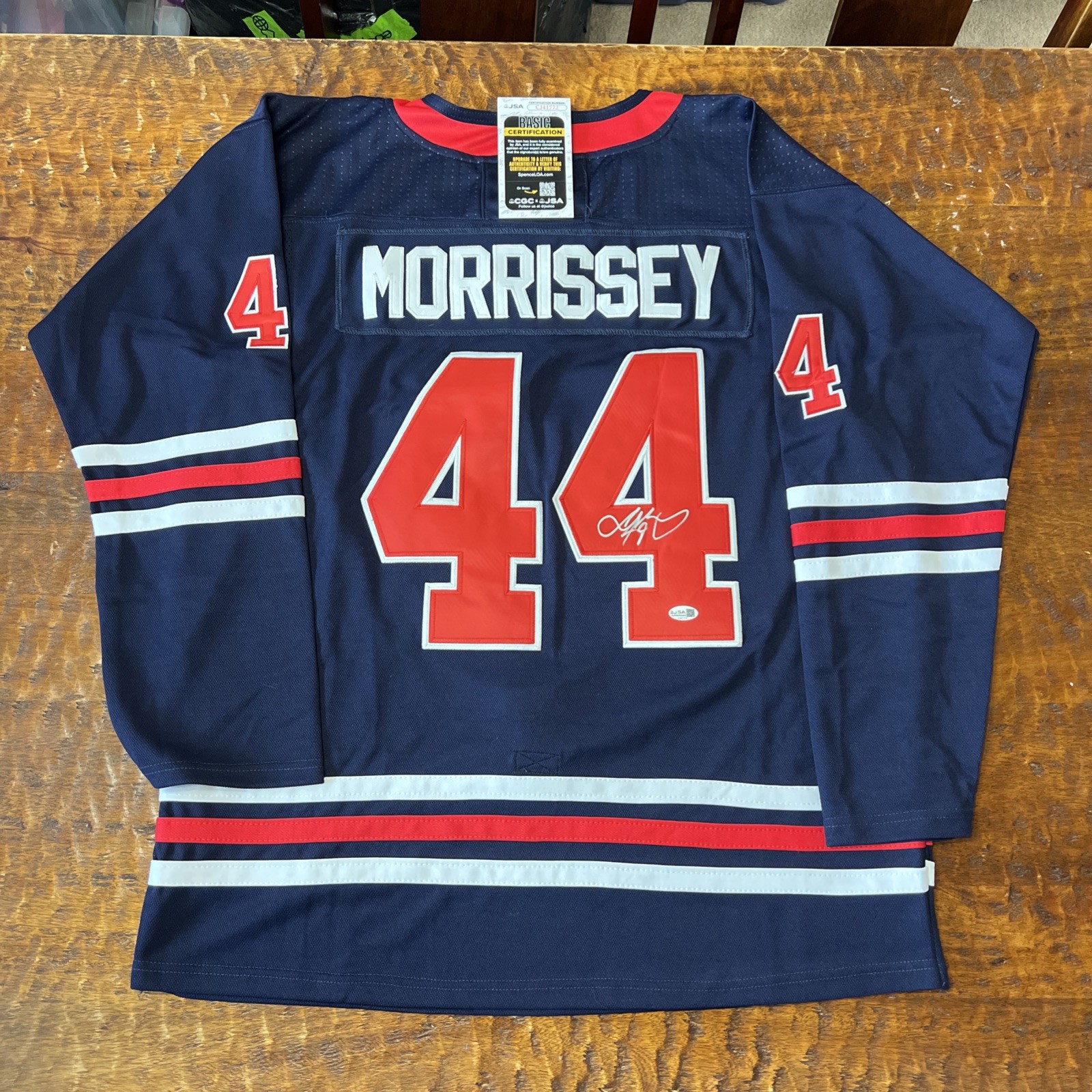 Josh Morrissey Signed Winnipeg Jets Jersey JSA Coa Autographed
