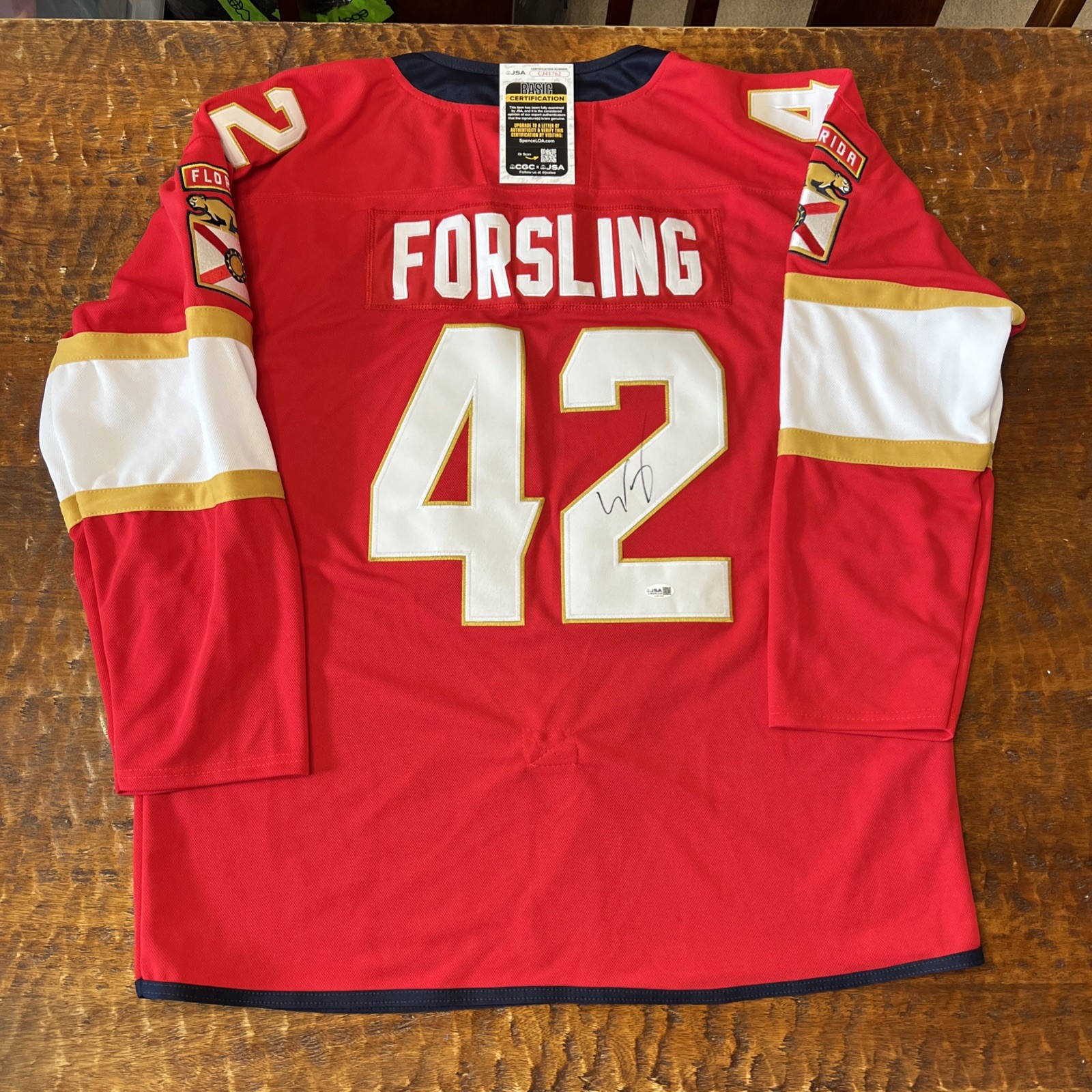 Gustav Forsling Signed Florida Panthers Jersey JSA Coa Autographed