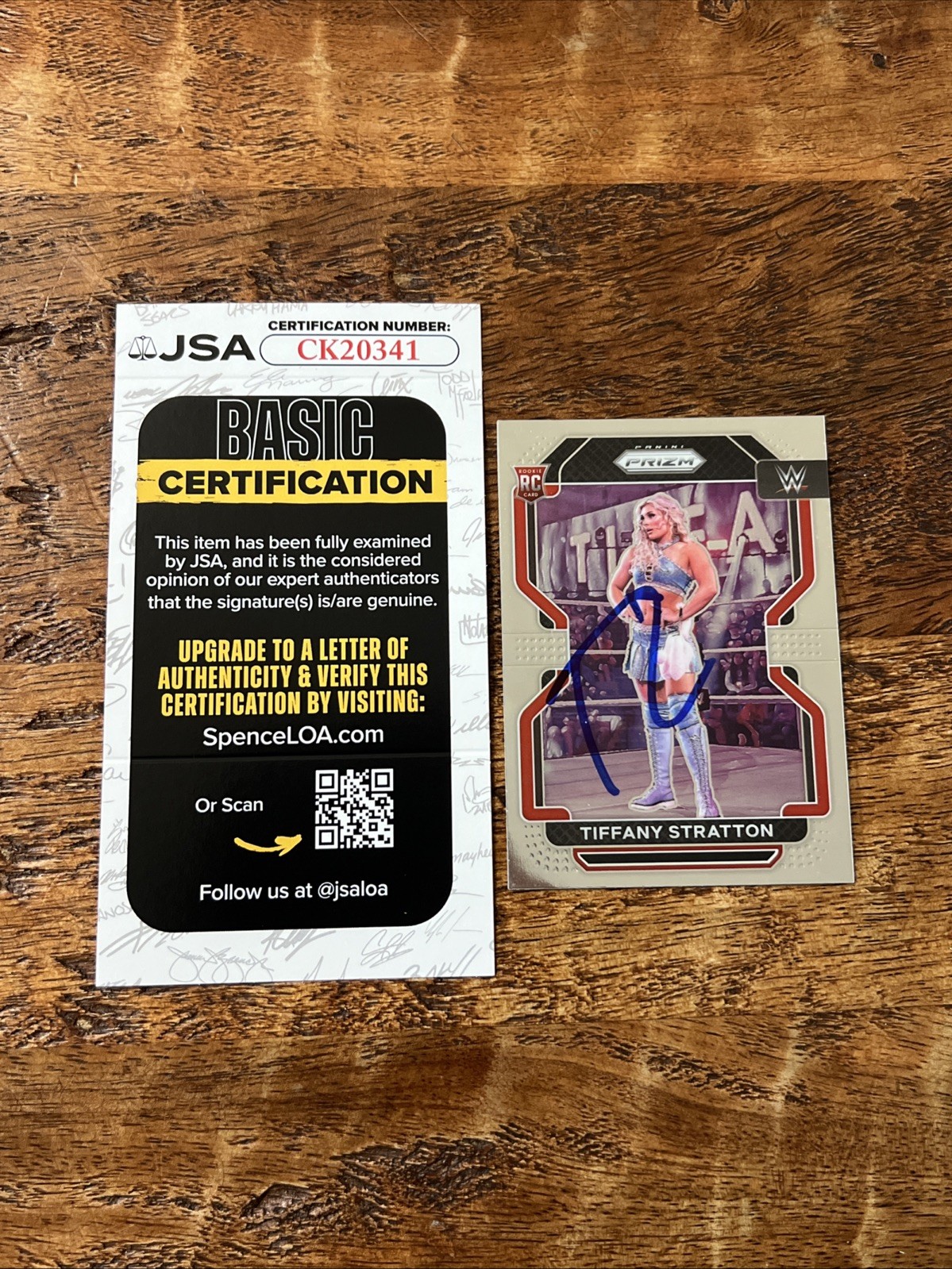 Tiffany Stratton IP Signed Panini Prizm Rookie Card JSA Coa Autographed WWE