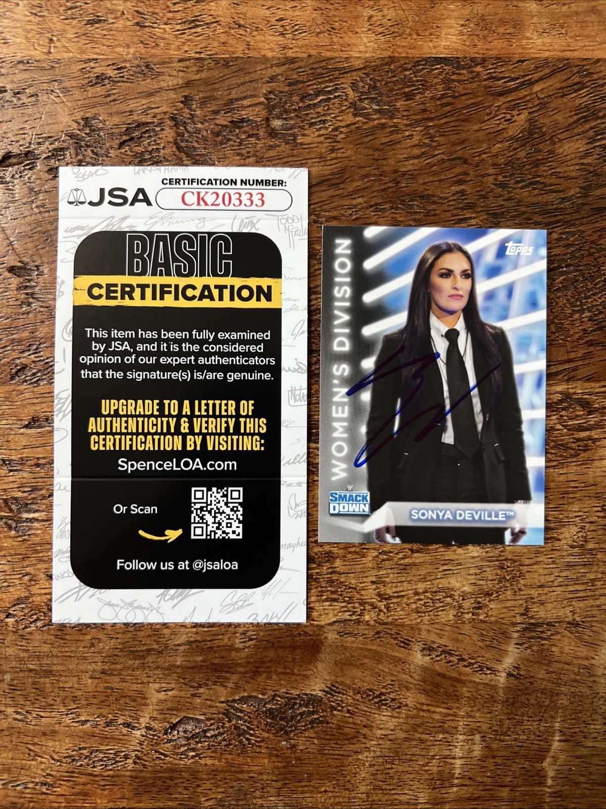Sonya Deville IP Signed Topps Card JSA Coa Autographed WWE