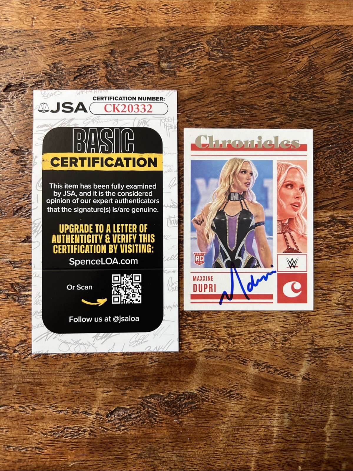 Maxxine Dupri IP Signed Panini Rookie Card JSA Coa Autographed WWE