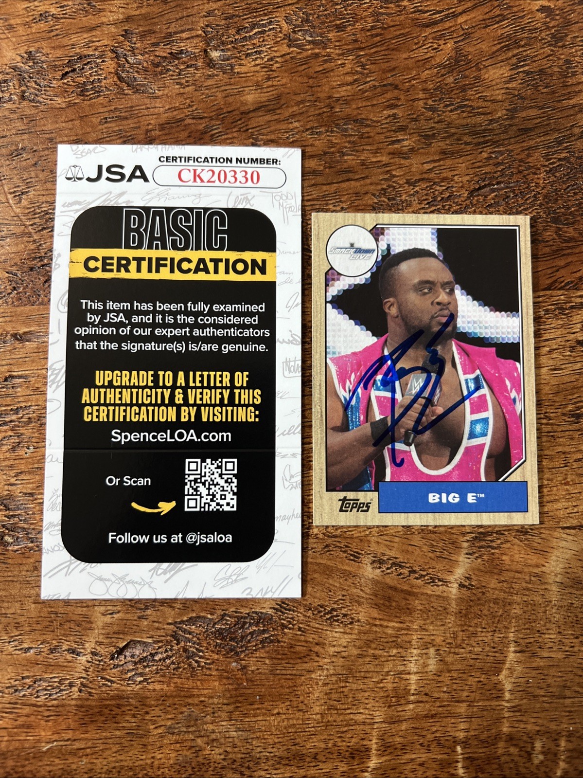 Big E IP Signed Topps Card JSA Coa Autographed WWE