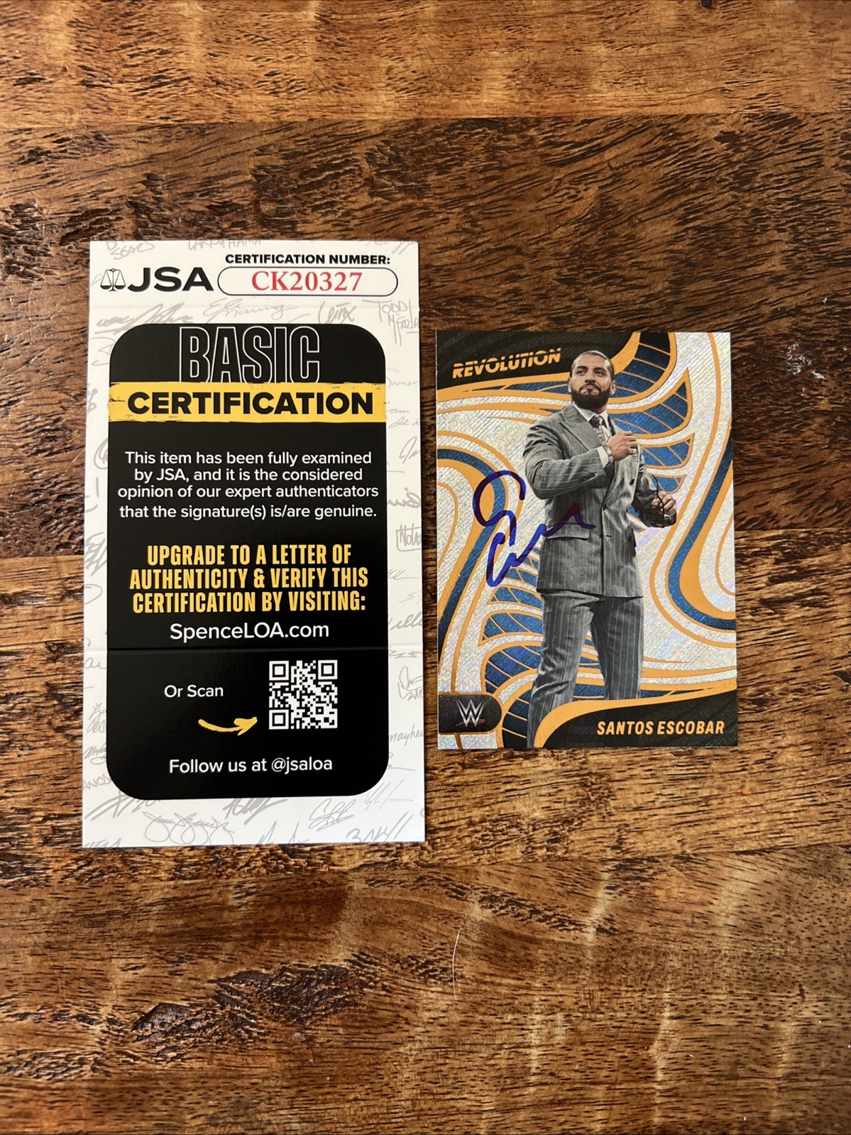 Santos Escobar IP Signed Panini Revolution Card JSA Coa Autographed WWE