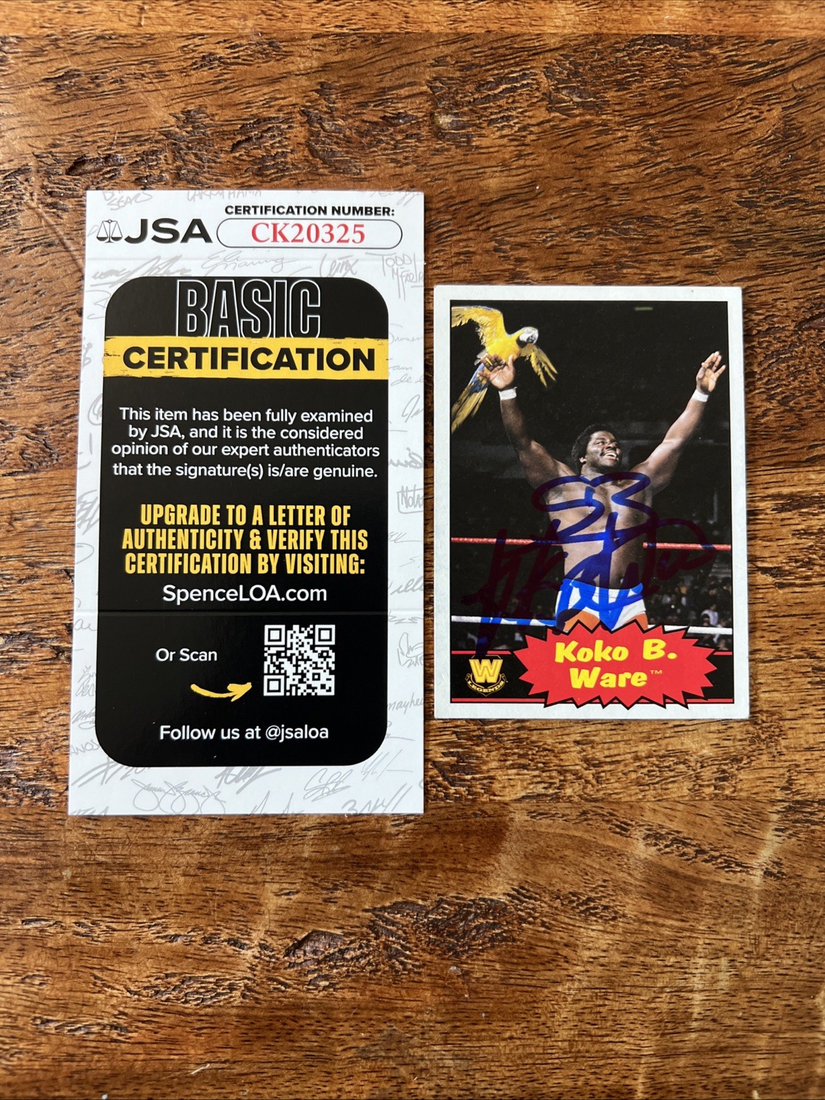 Koko B. Ware IP Signed Topps Card JSA Coa Autographed WWE
