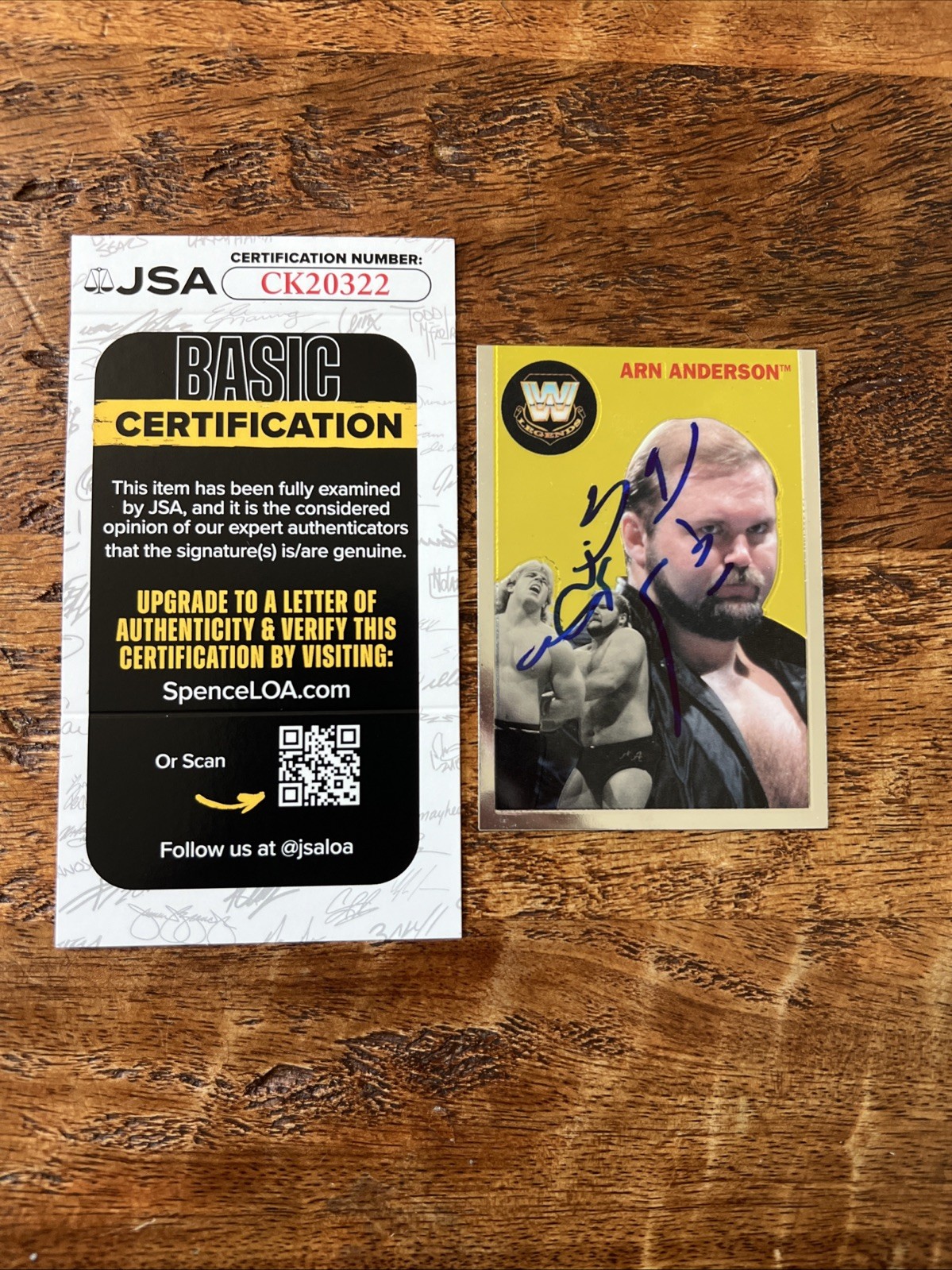 Arn Anderson IP Signed Topps Chrome Card JSA Coa Autographed WWE