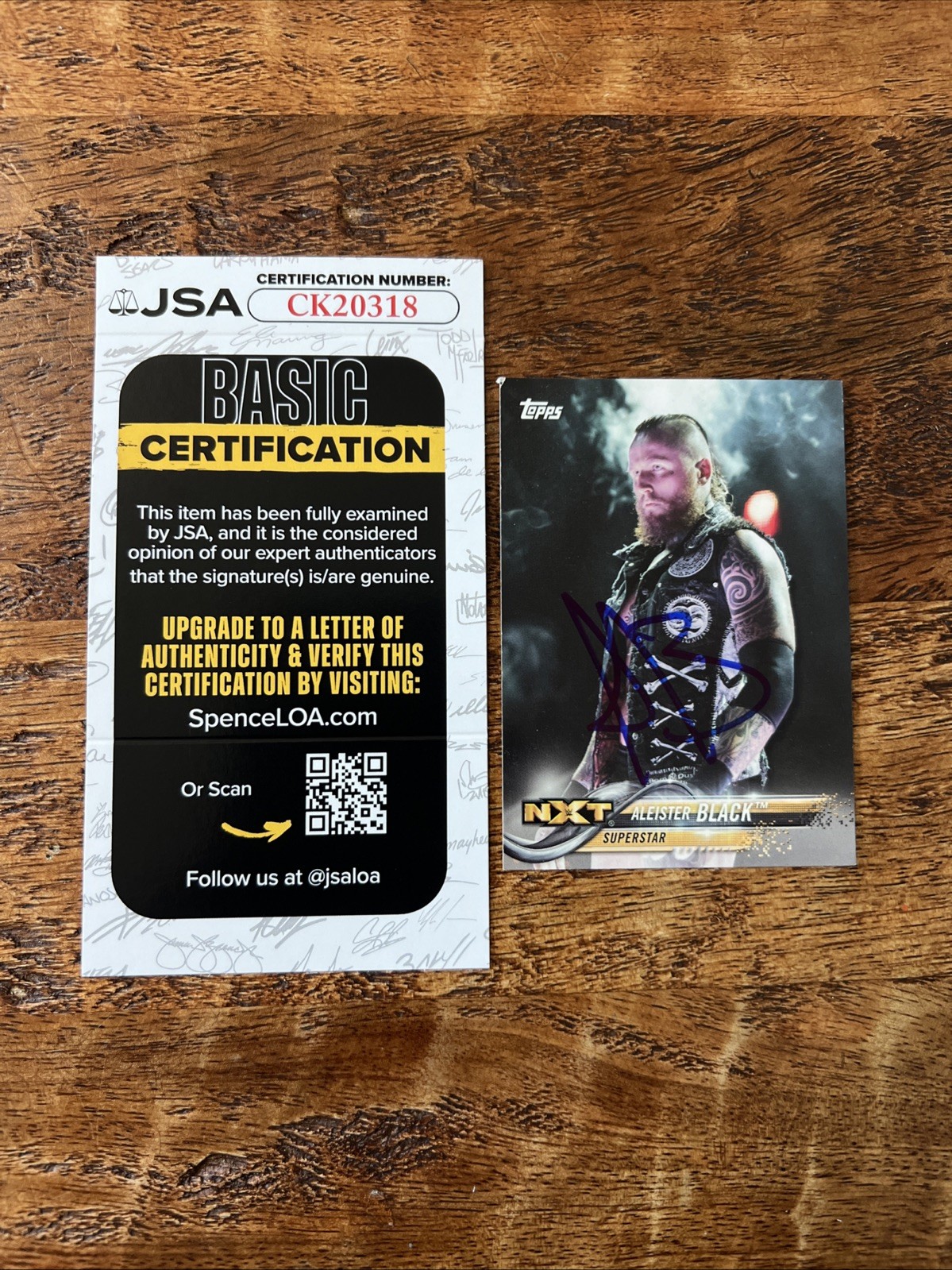 Aleister Black IP Signed Topps Card JSA Coa Autographed WWE