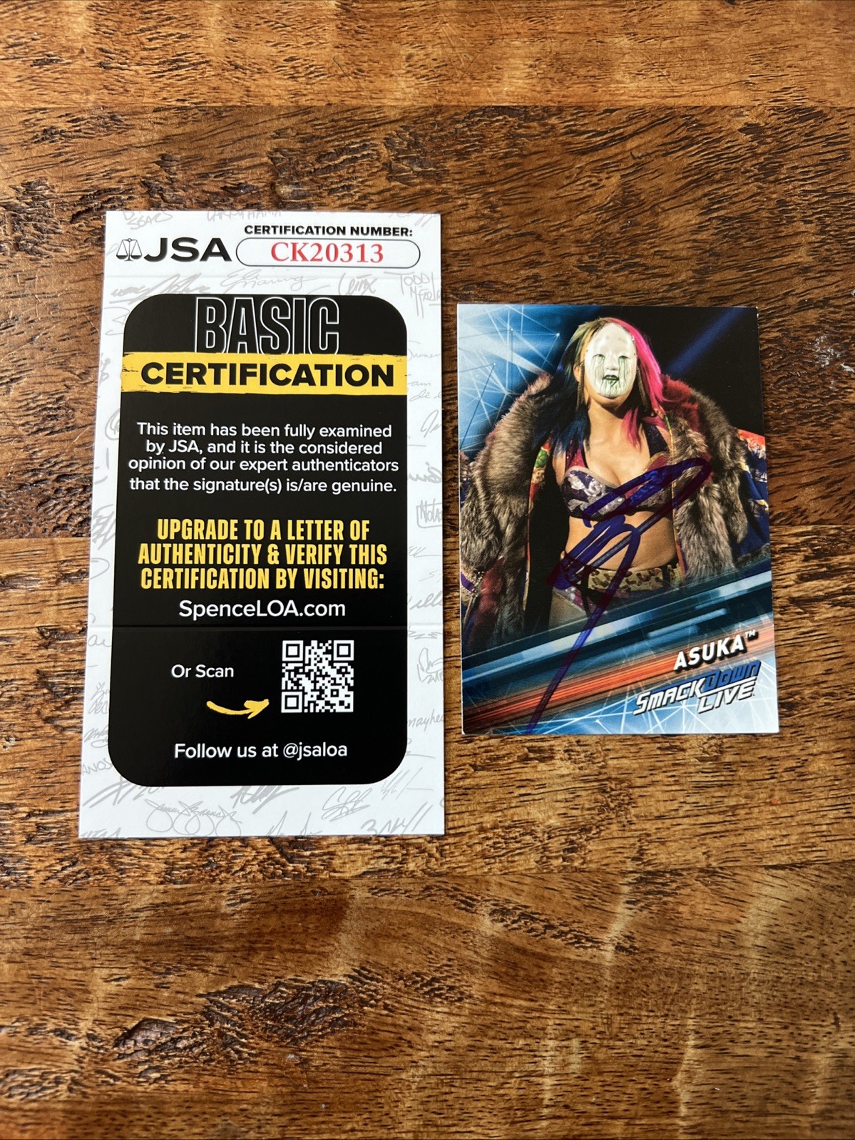 Asuka IP Signed Topps Card JSA Coa Autographed WWE